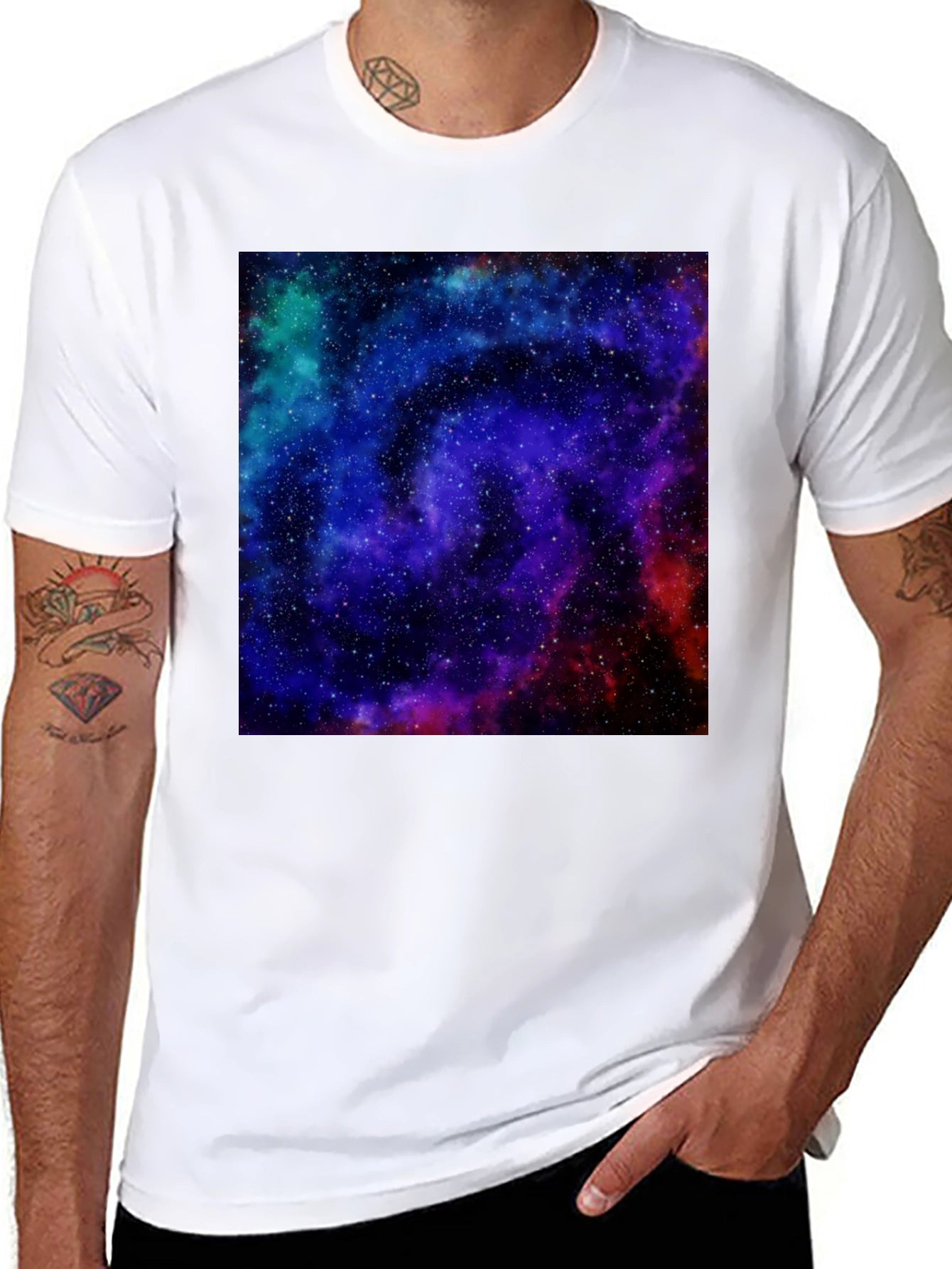 Galaxy Print Black T-Shirt