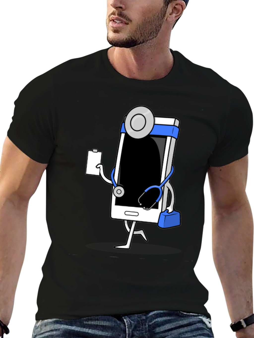 Doctor Phone Black T-Shirt