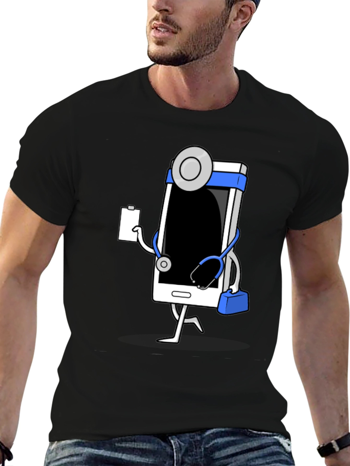 Doctor Phone Black T-Shirt