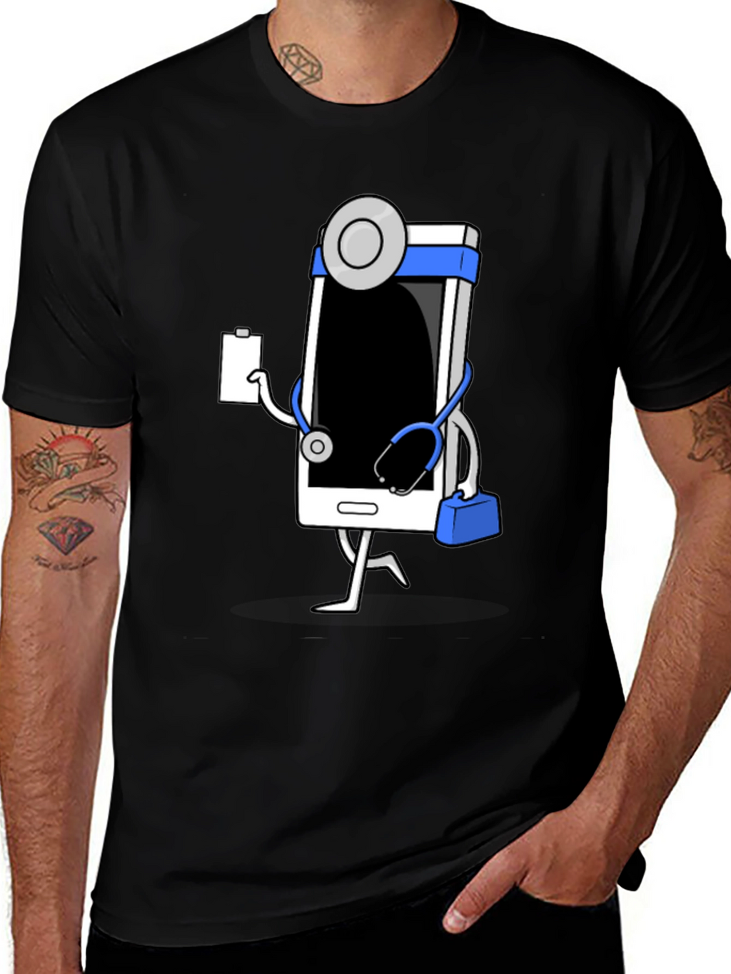 Doctor Phone Black T-Shirt