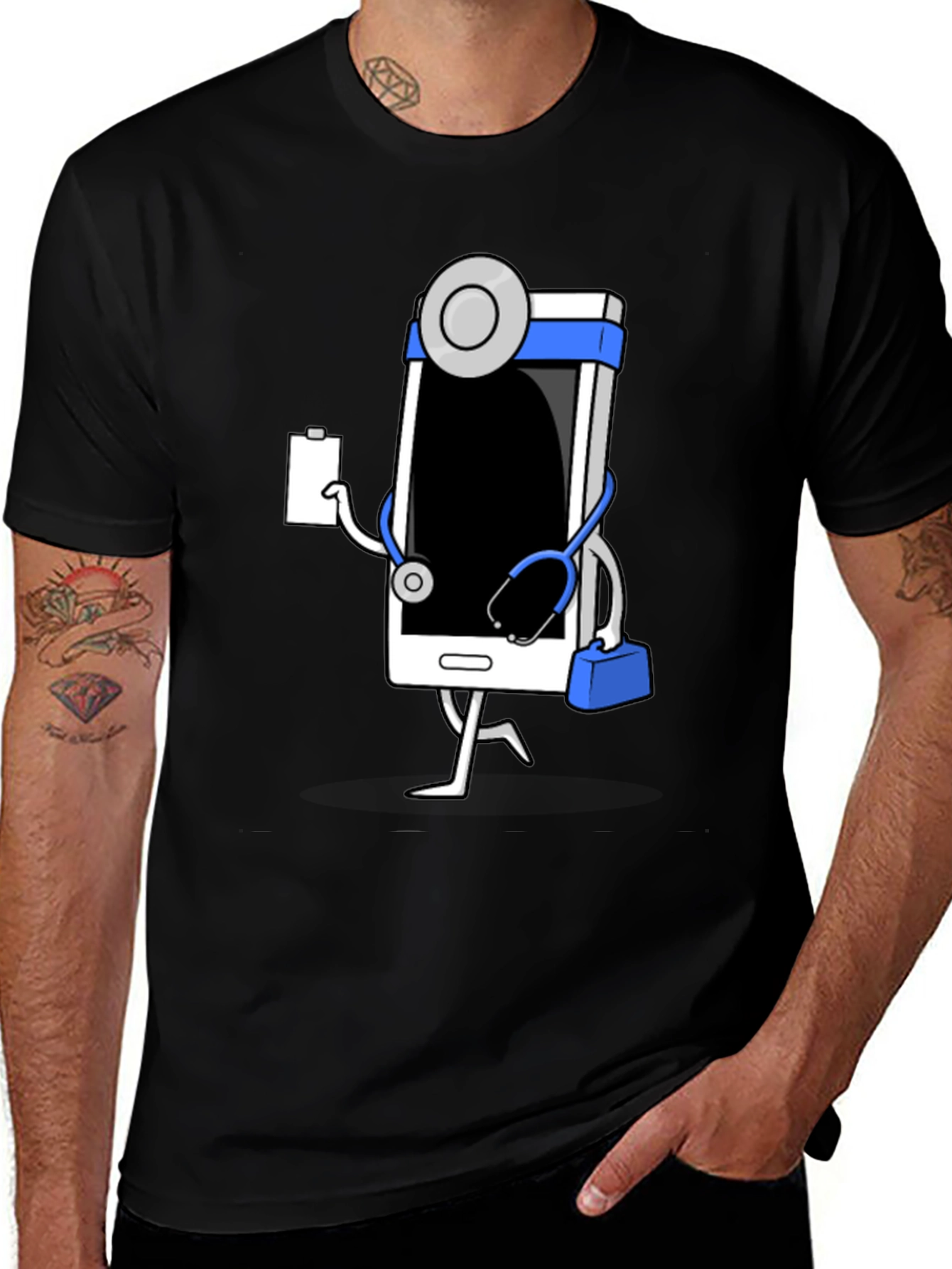 Doctor Phone Black T-Shirt