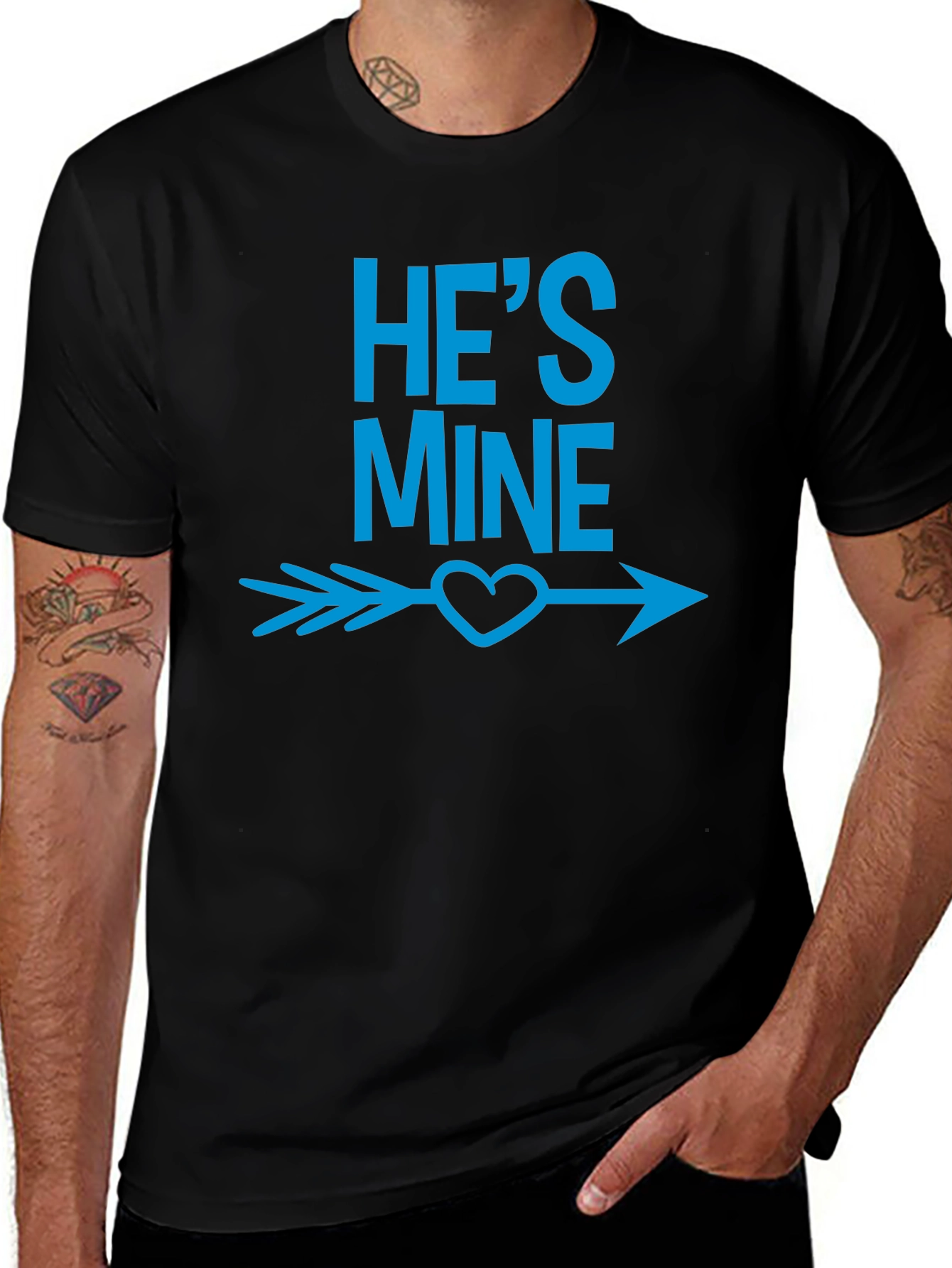 Hes Mine Valentines Day T-Shirt - Blue Design