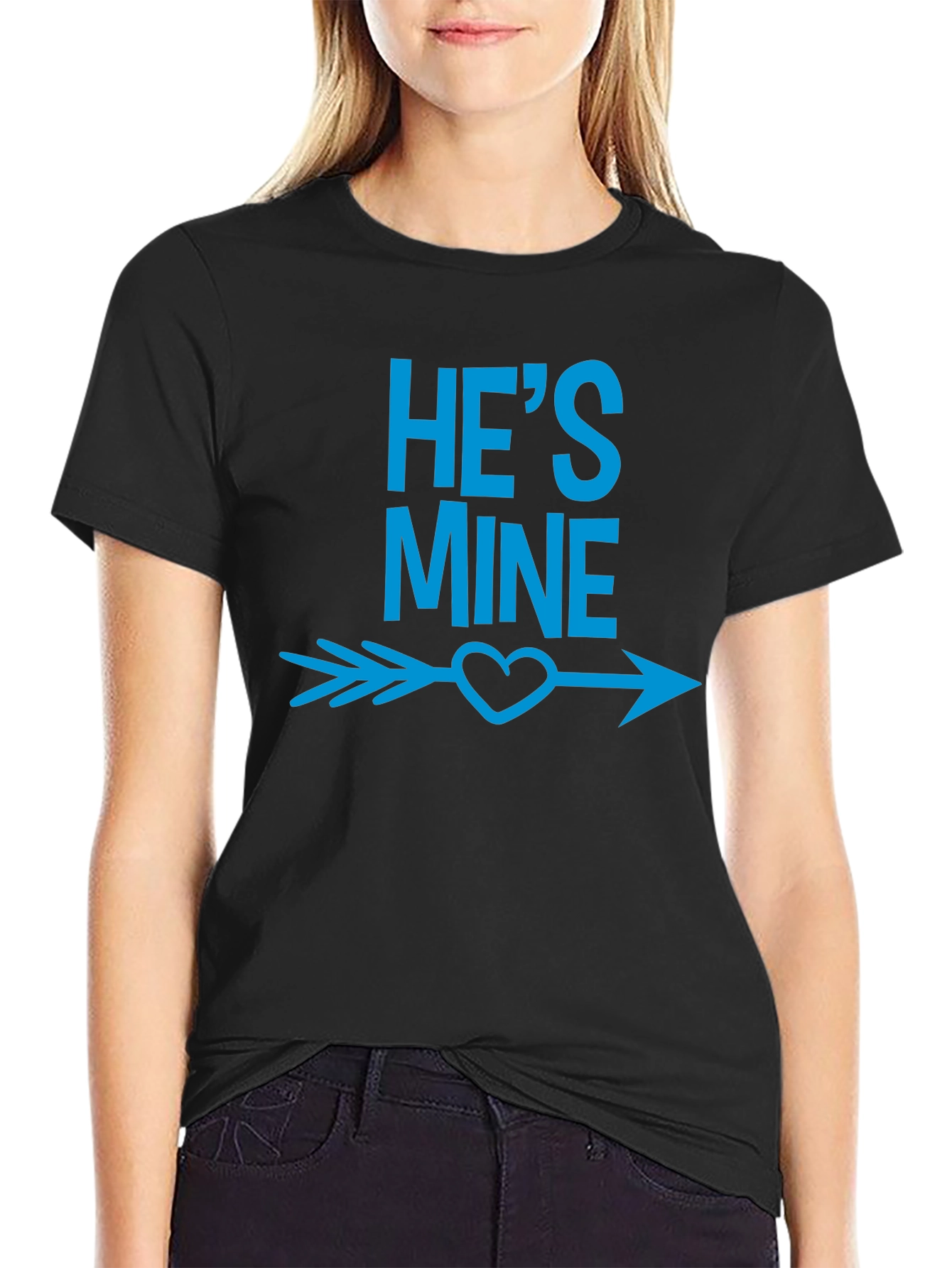 Hes Mine Valentines Day T-Shirt - Blue Design