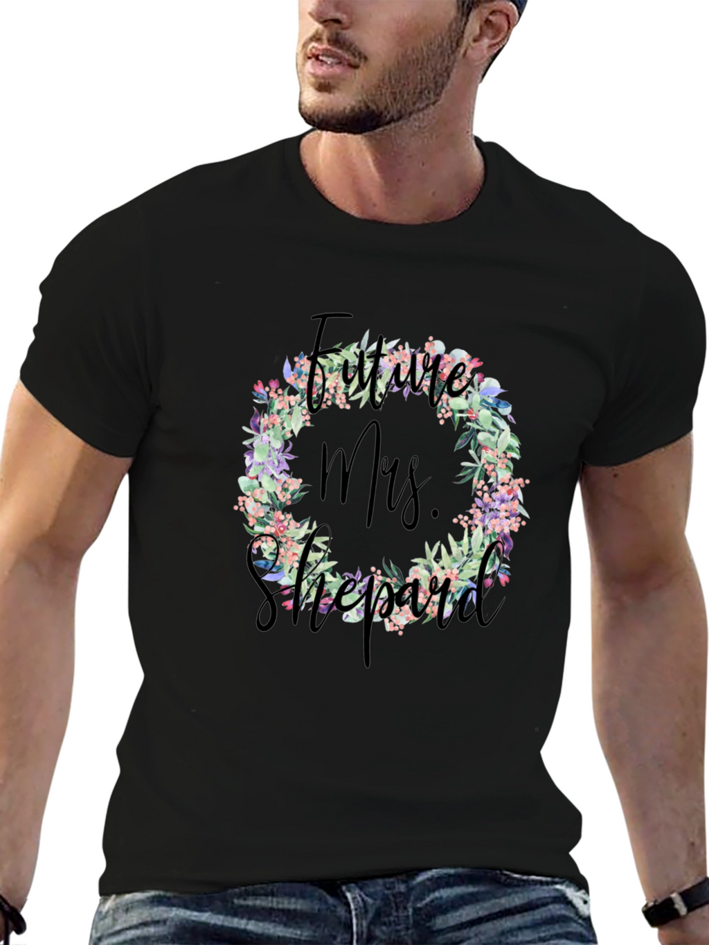 Future Mrs. Floral Wreath T-Shirt