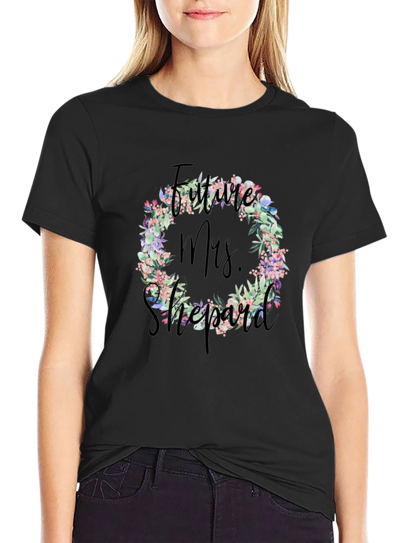 Future Mrs. Floral Wreath T-Shirt