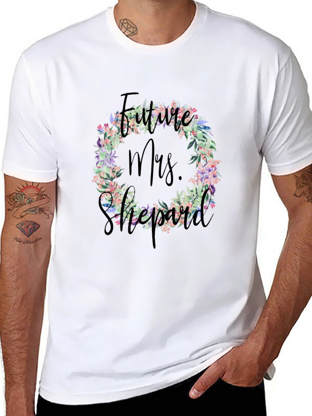 Future Mrs. Floral Wreath T-Shirt