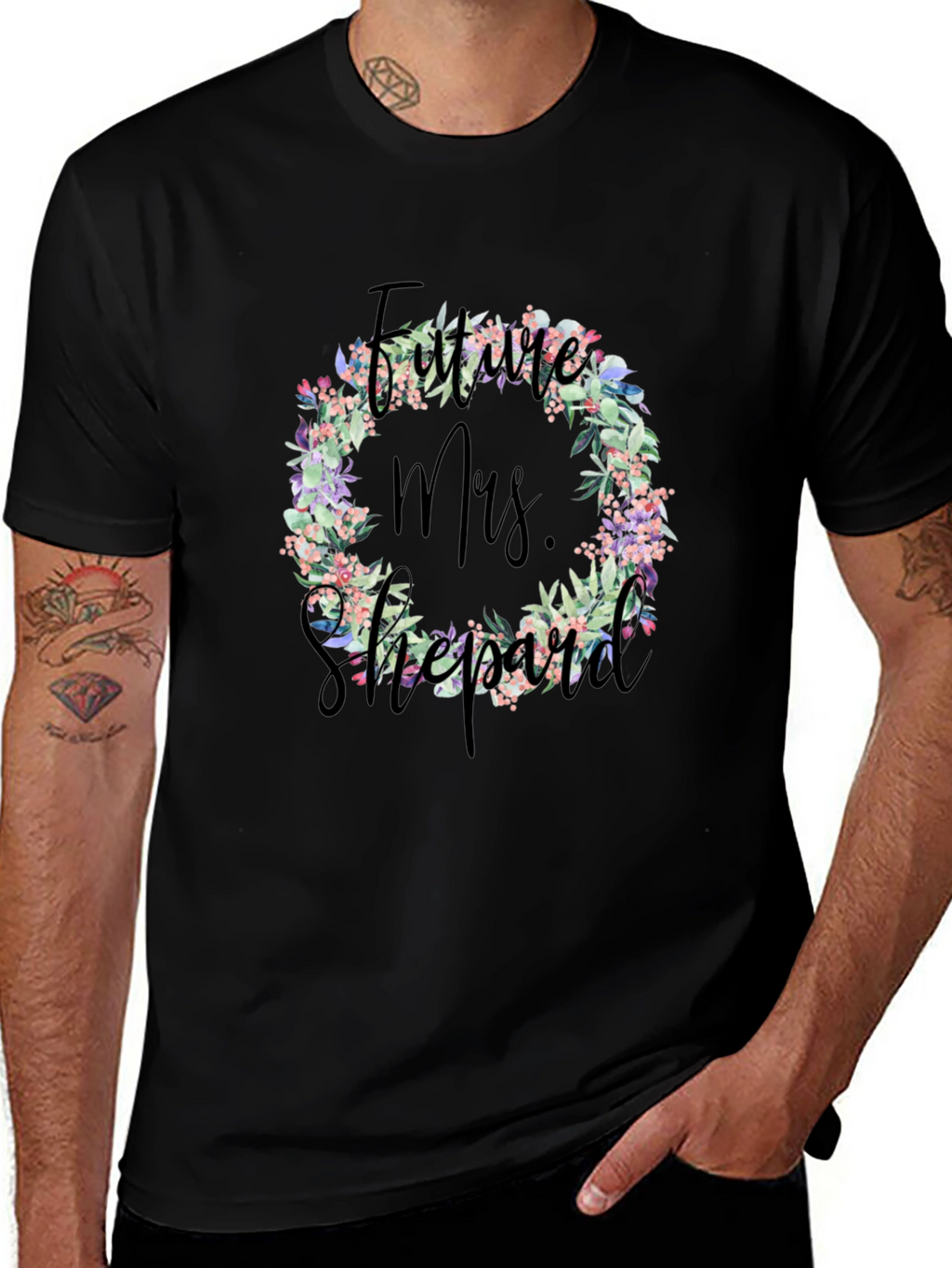 Future Mrs. Floral Wreath T-Shirt