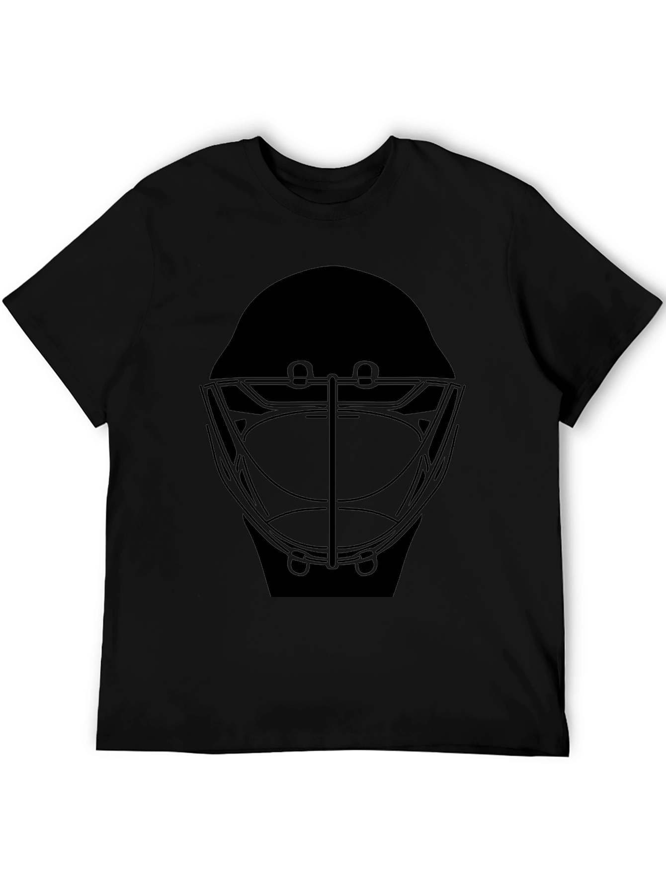 Hockey Mask Graphic Tee - Black Cotton T-Shirt
