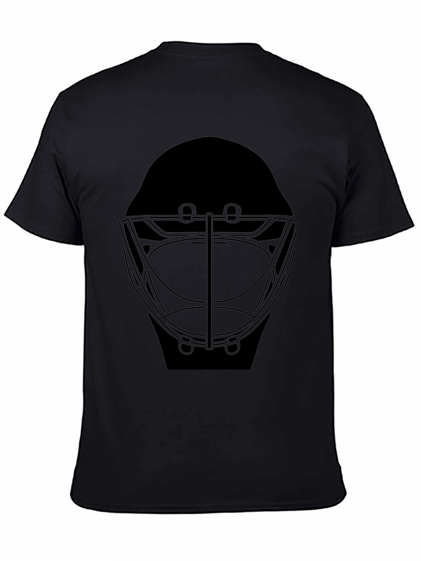 Hockey Mask Graphic Tee - Black Cotton T-Shirt