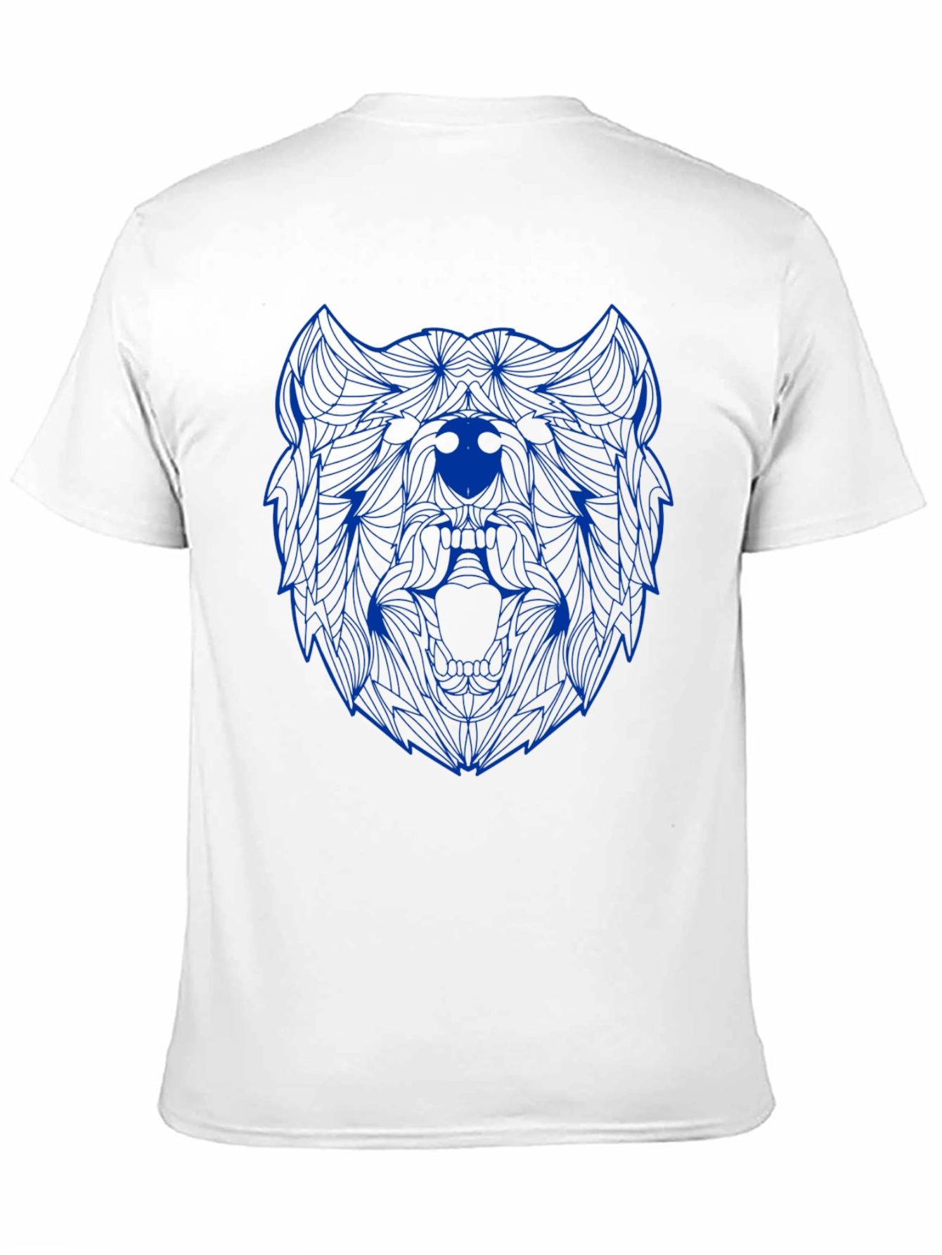 Geometric Bear Graphic Tee - Black