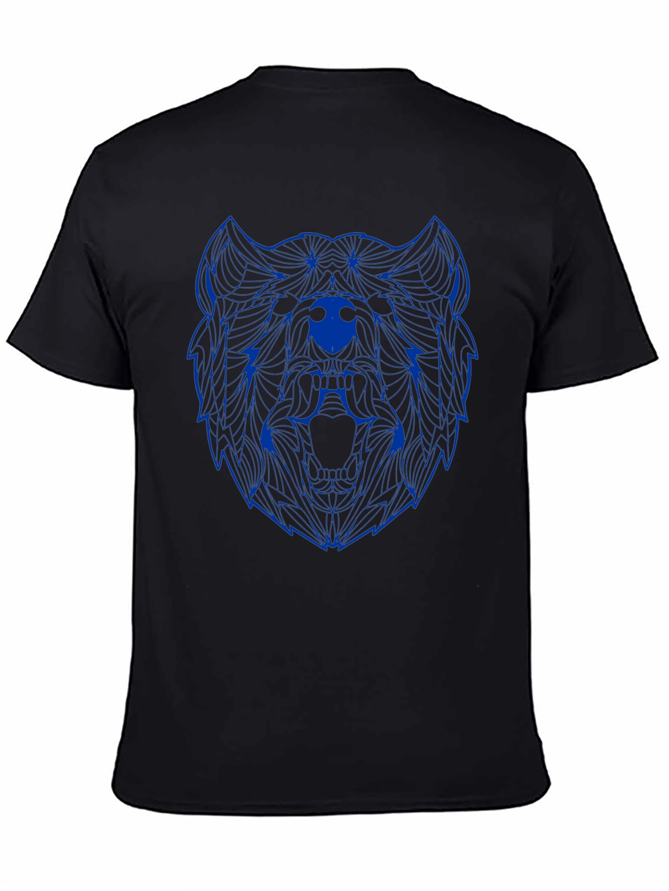 Geometric Bear Graphic Tee - Black