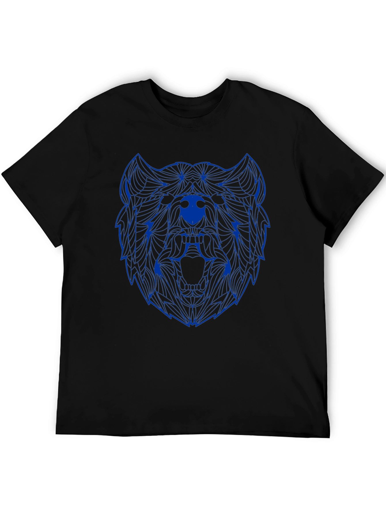 Geometric Bear Graphic Tee - Black