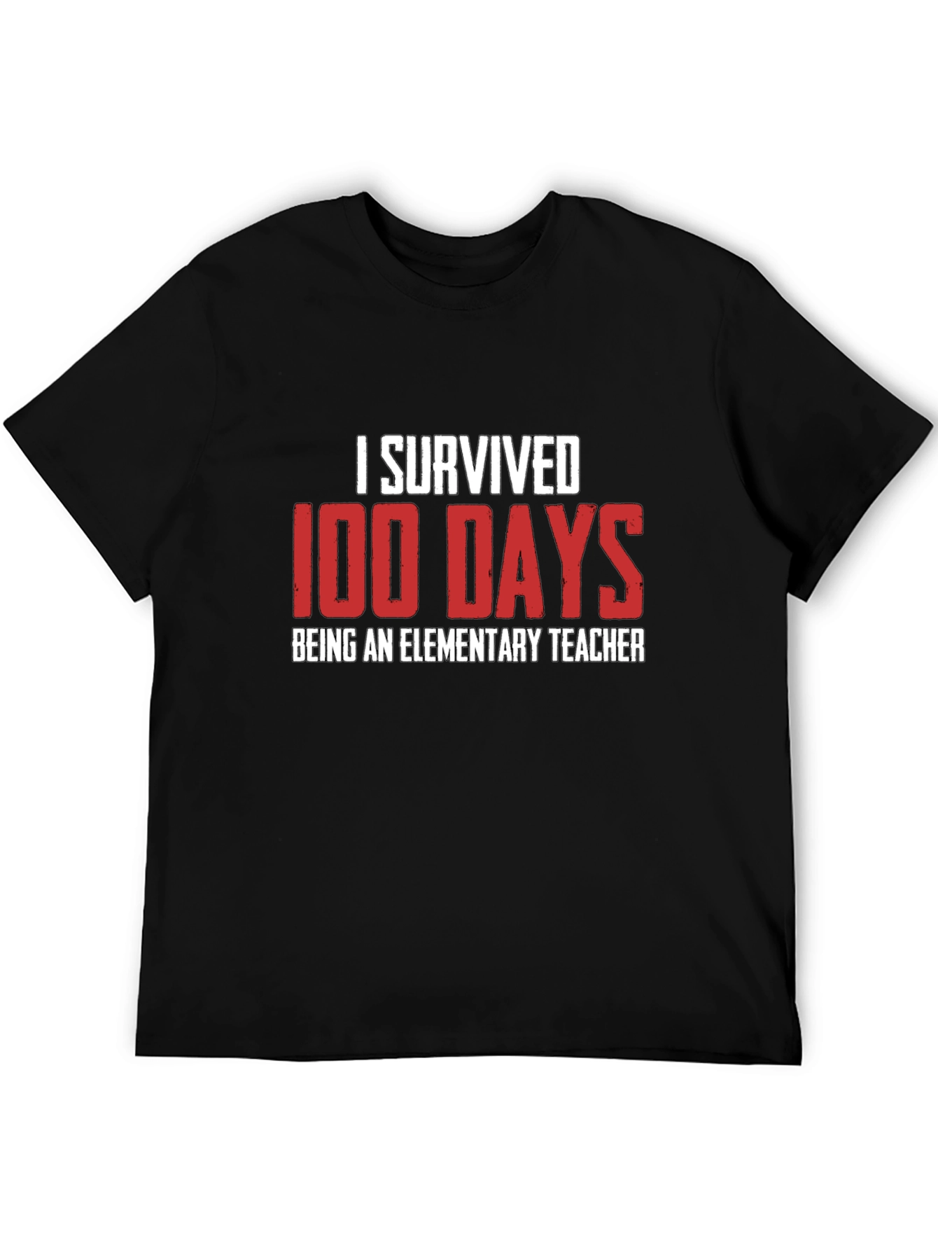 I Survived 100 Days Teacher Black T-Shirt