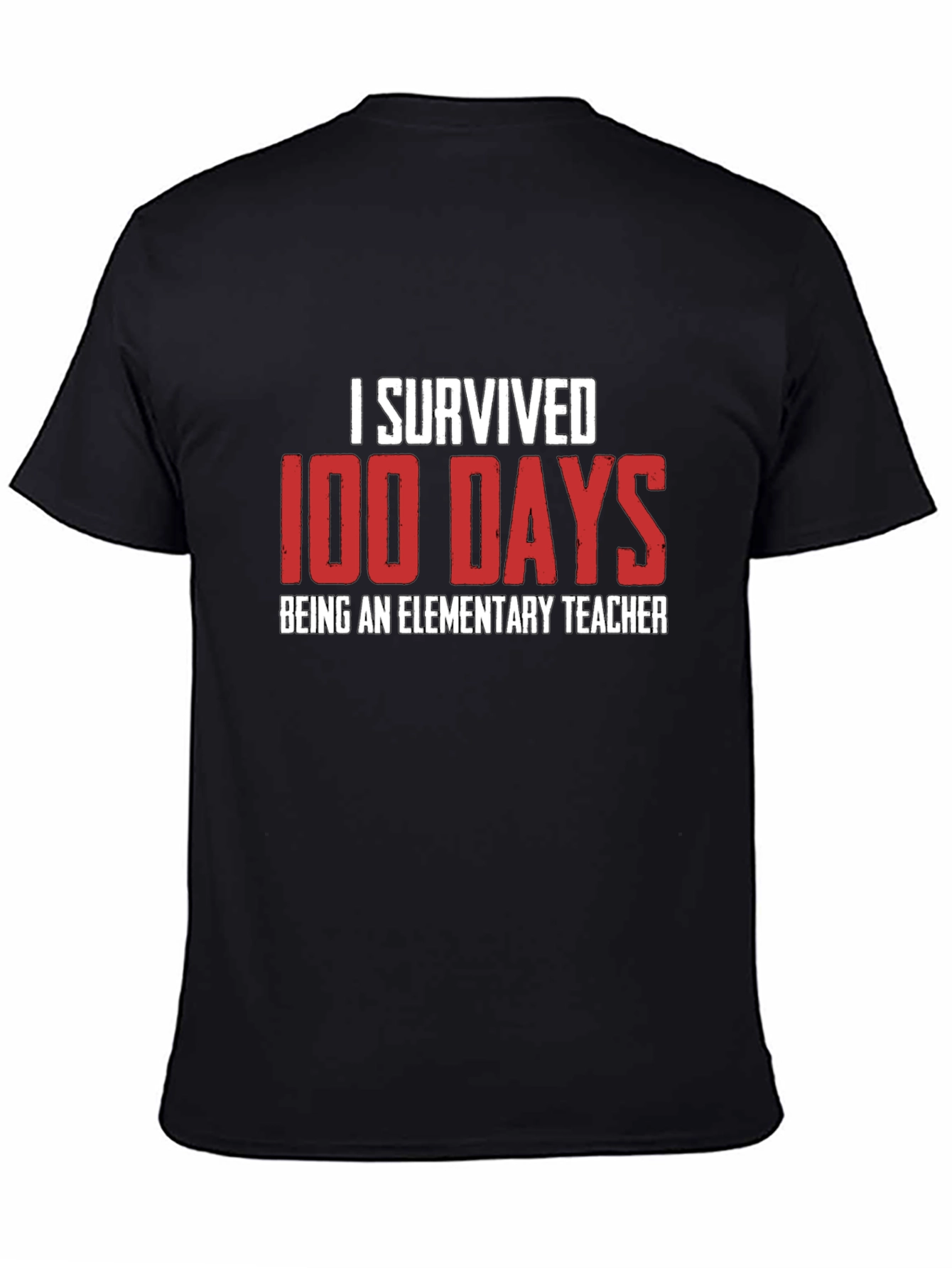 I Survived 100 Days Teacher Black T-Shirt