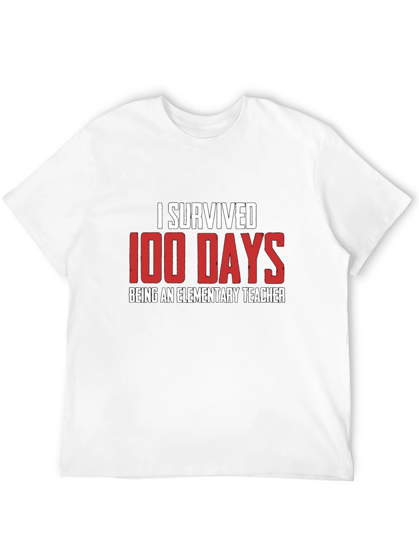 I Survived 100 Days Teacher Black T-Shirt