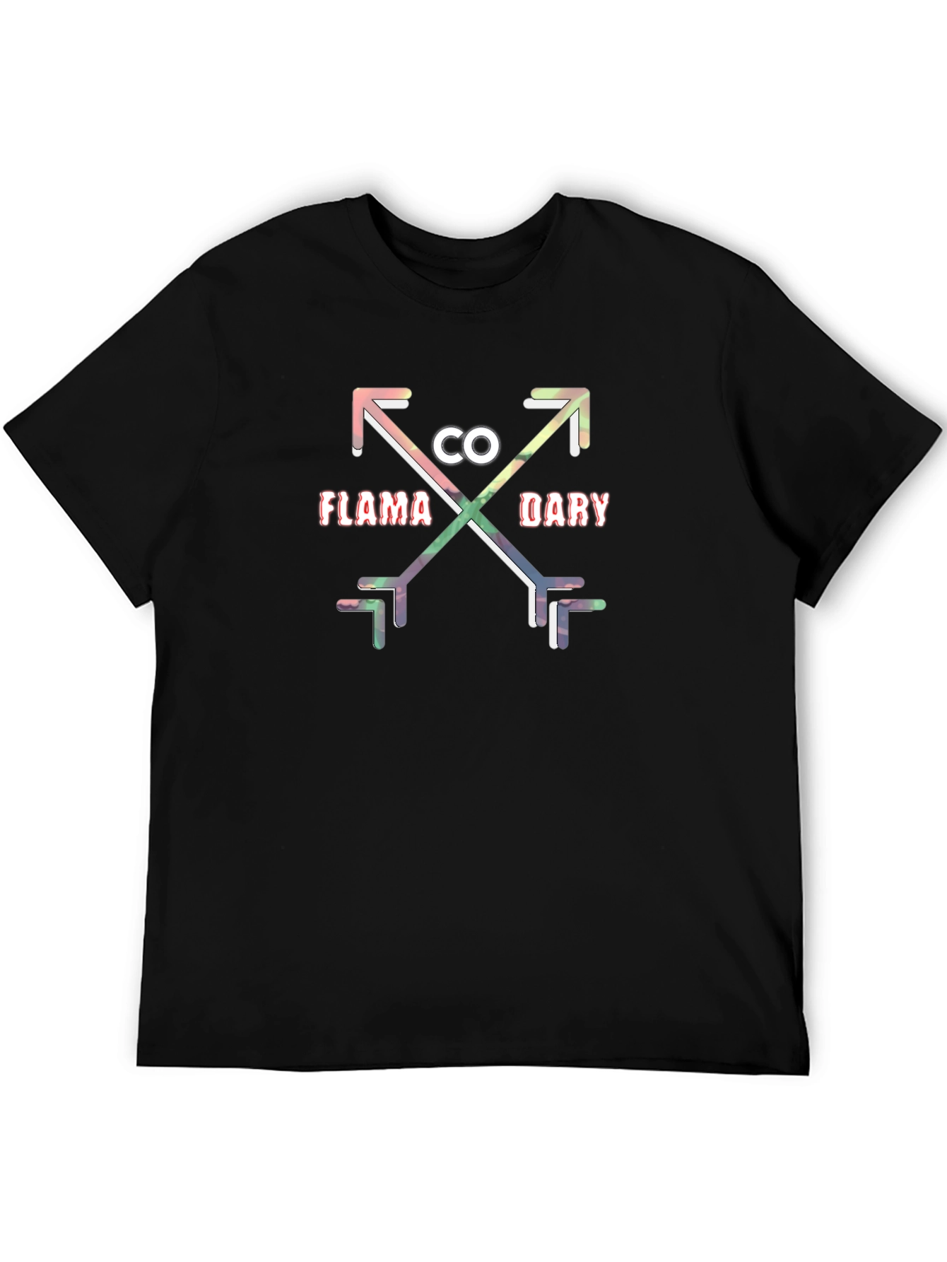 Flama Dary Arrows Graphic Tee - Black Cotton Casual
