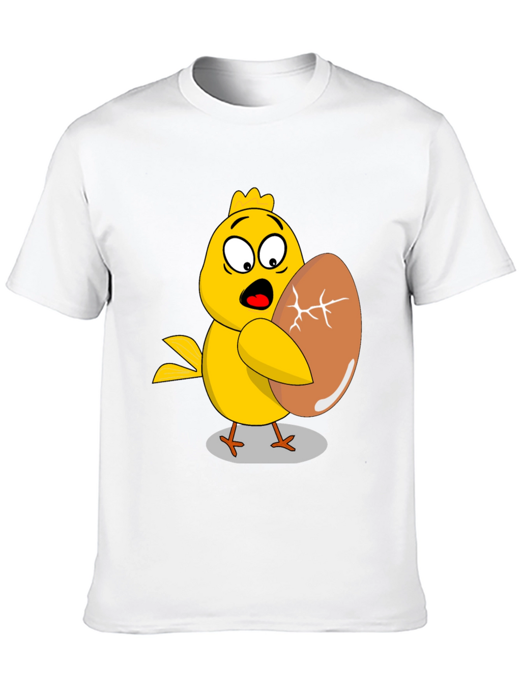 Funny Chick Holding Cracked Egg T-Shirt