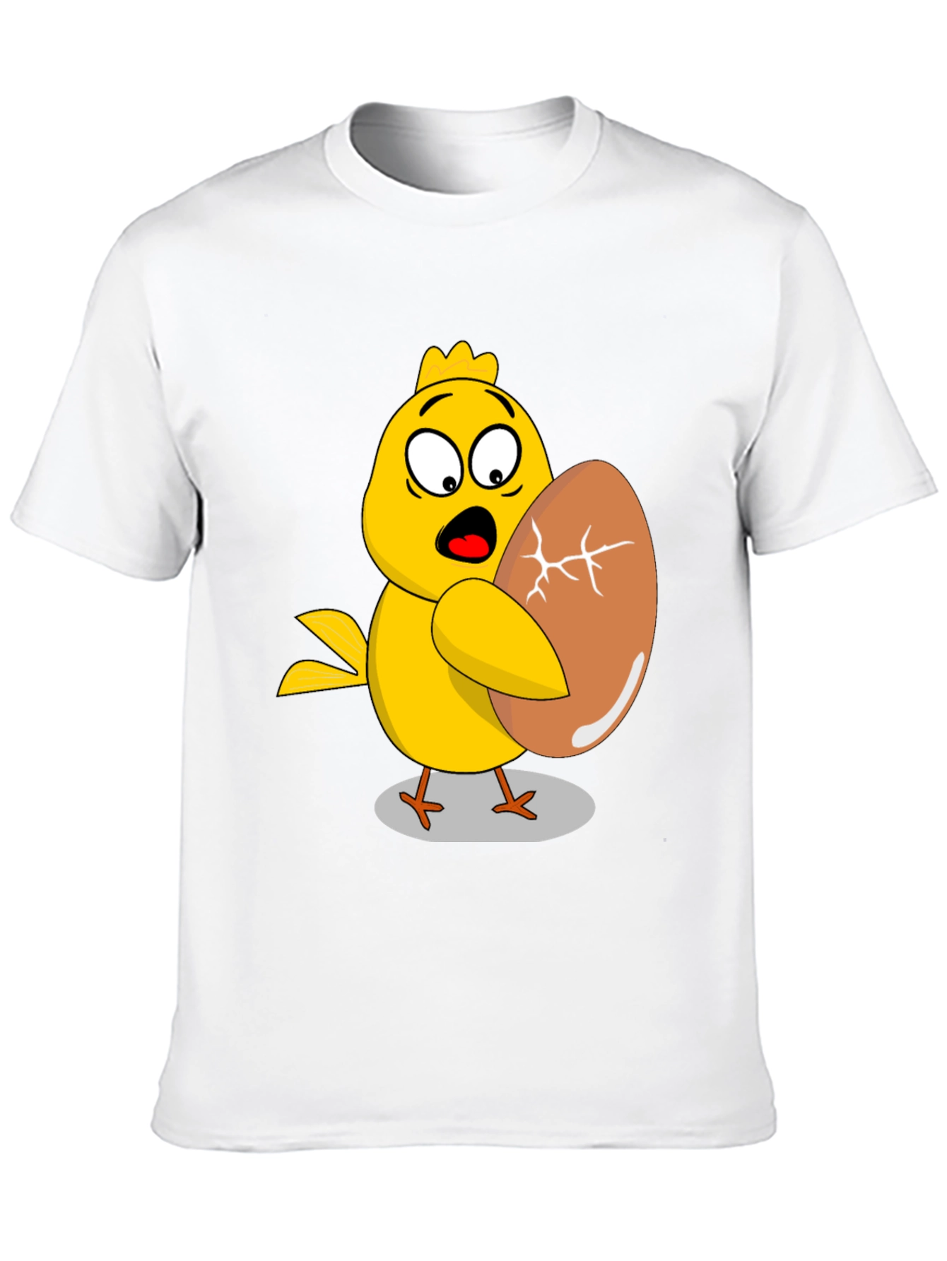 Funny Chick Holding Cracked Egg T-Shirt