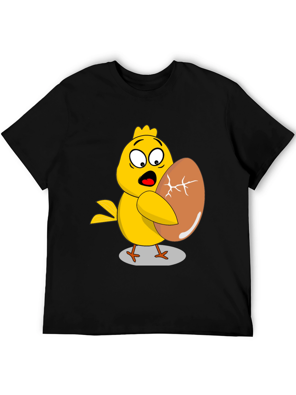 Funny Chick Holding Cracked Egg T-Shirt