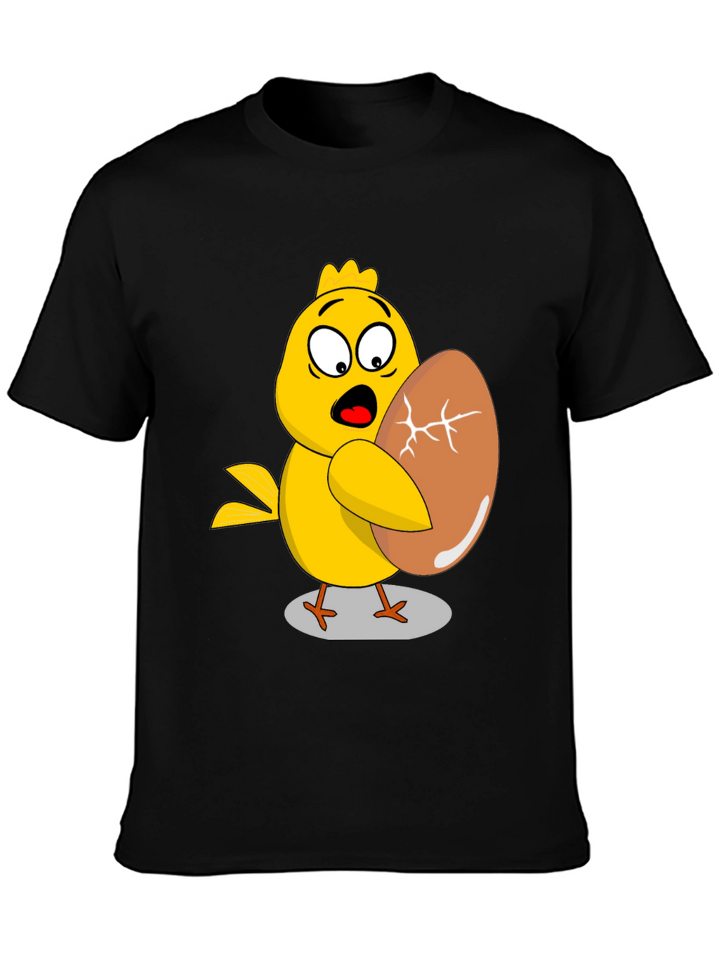 Funny Chick Holding Cracked Egg T-Shirt