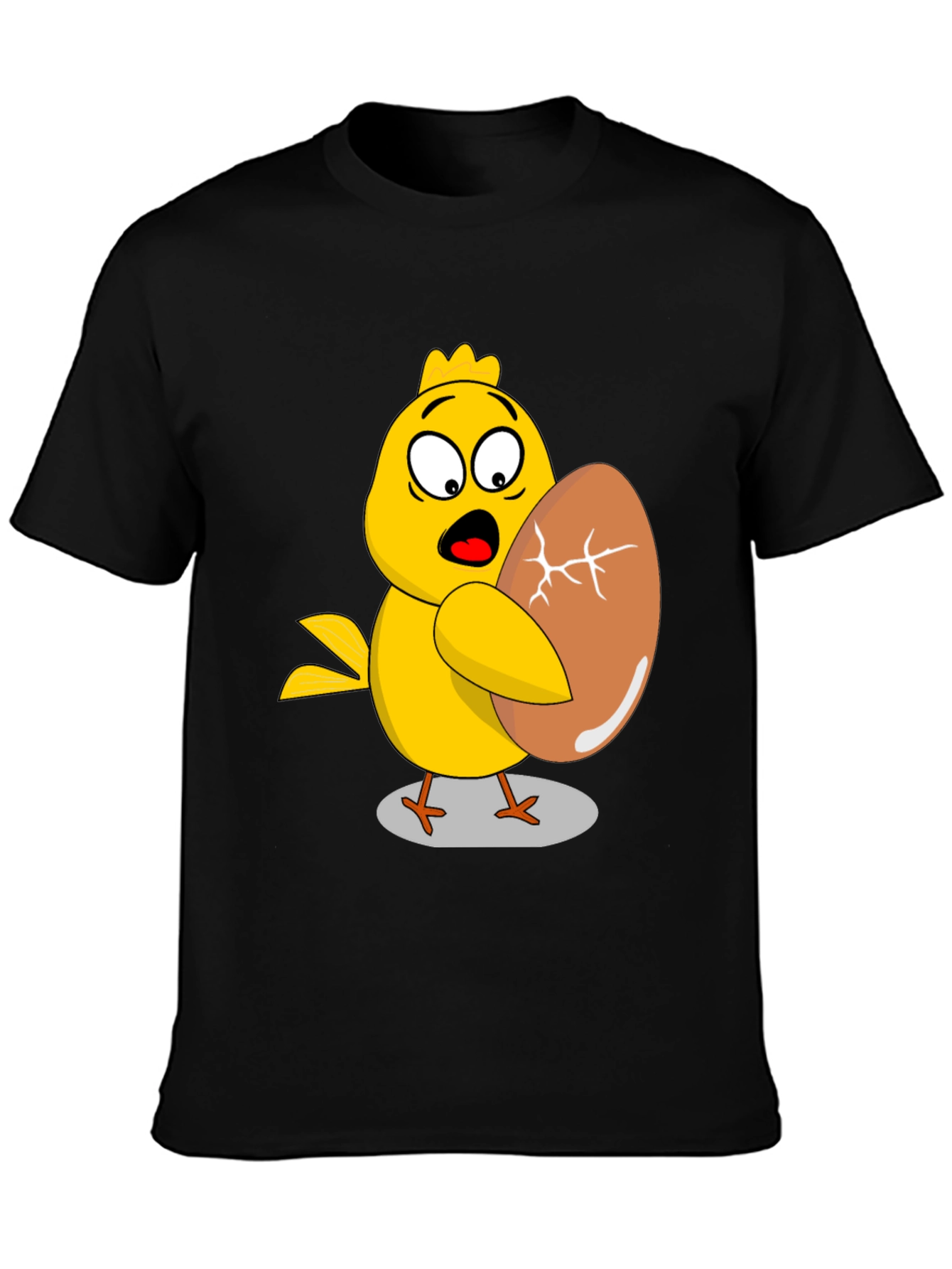 Funny Chick Holding Cracked Egg T-Shirt