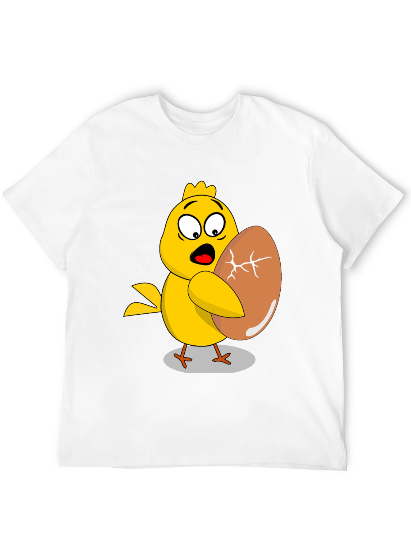 Funny Chick Holding Cracked Egg T-Shirt