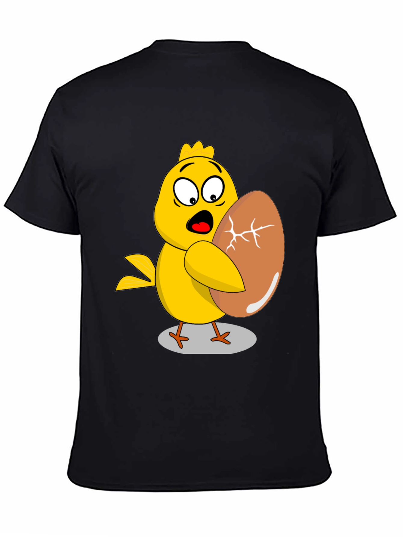 Funny Chick Holding Cracked Egg T-Shirt