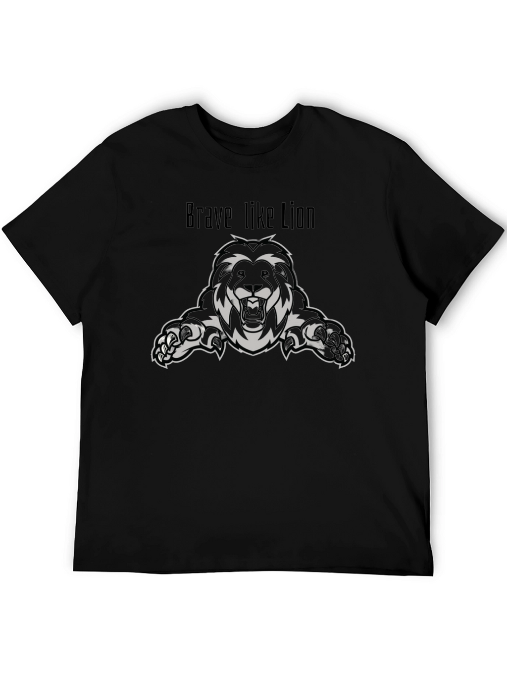 Brave Like Lion Graphic Tee - Black