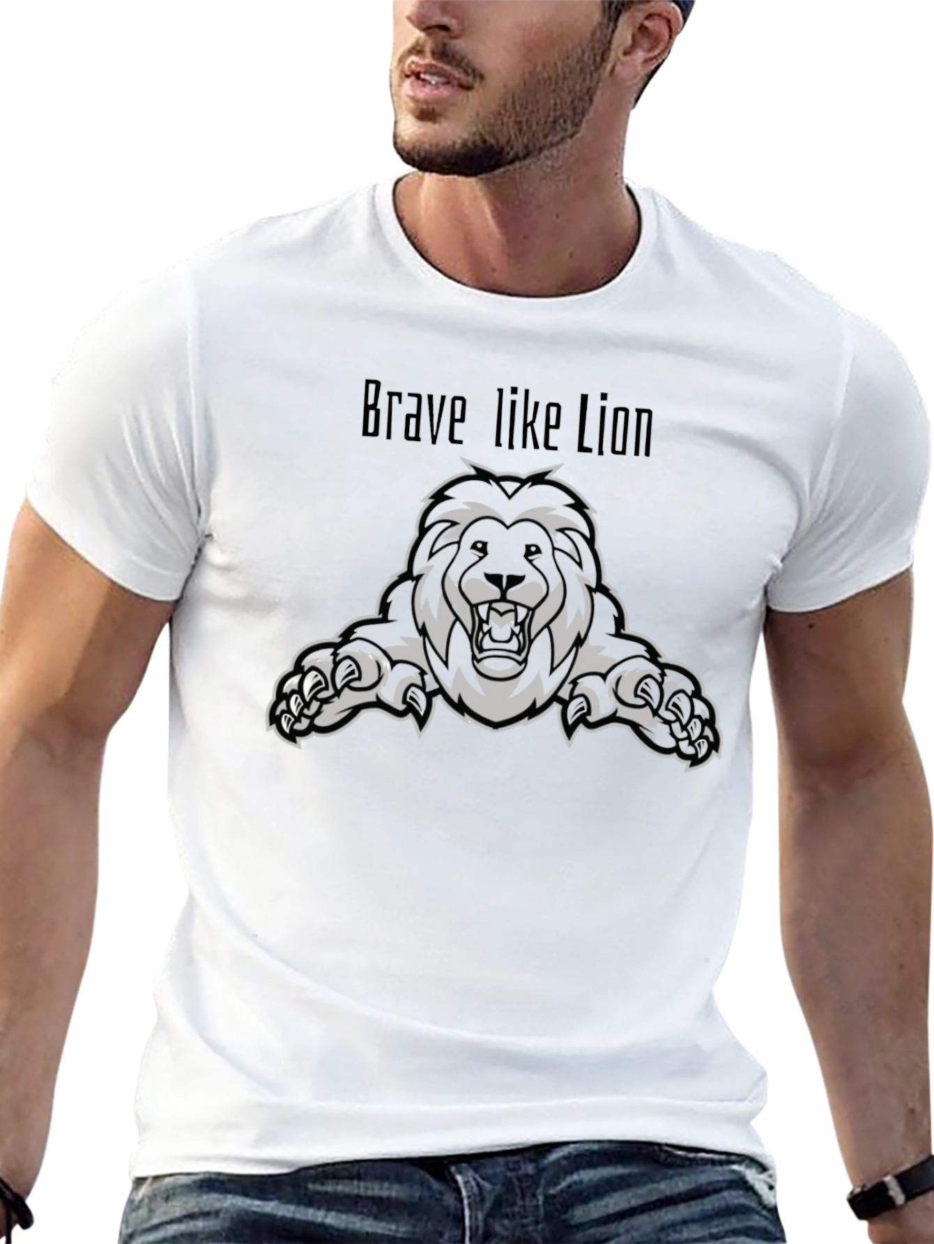 Brave Like Lion Graphic Tee - Black