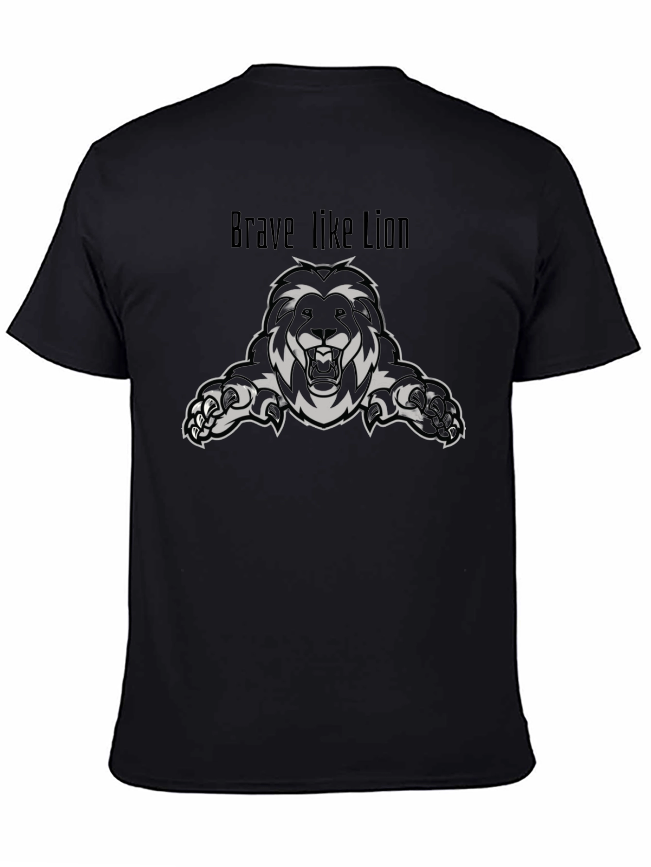 Brave Like Lion Graphic Tee - Black