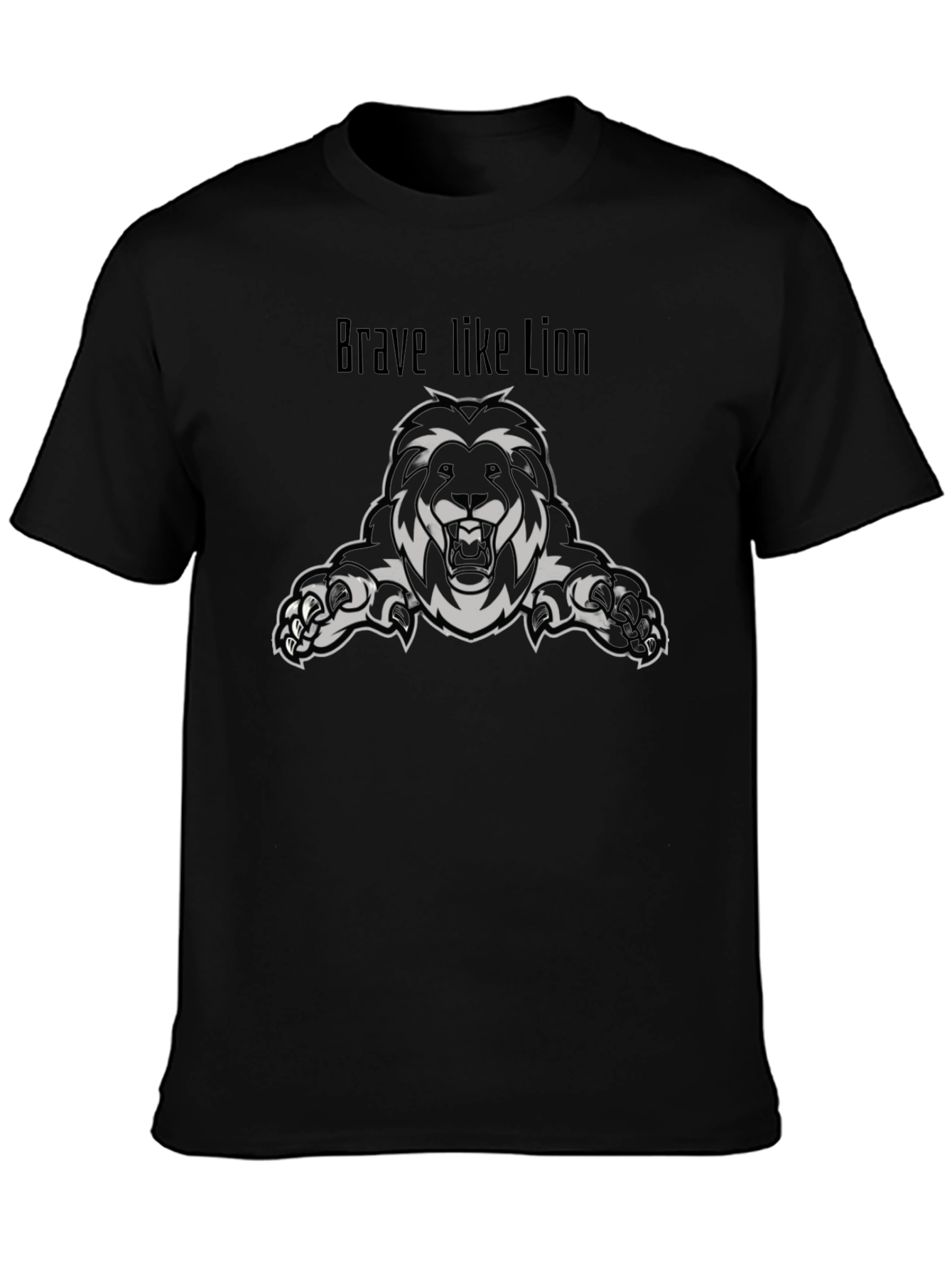 Brave Like Lion Graphic Tee - Black