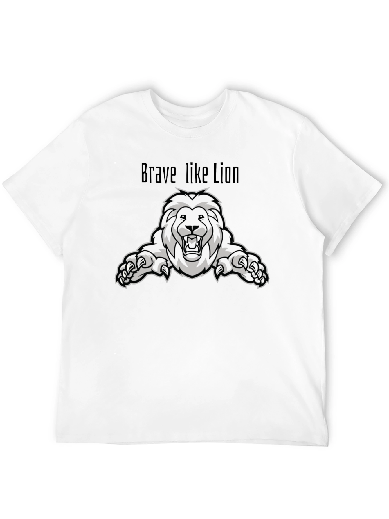 Brave Like Lion Graphic Tee - Black