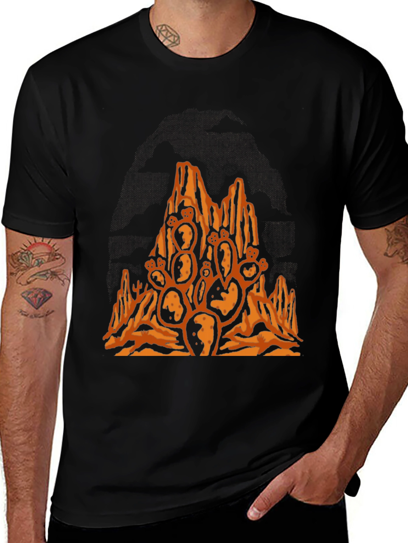 Desert Cactus Black T-Shirt