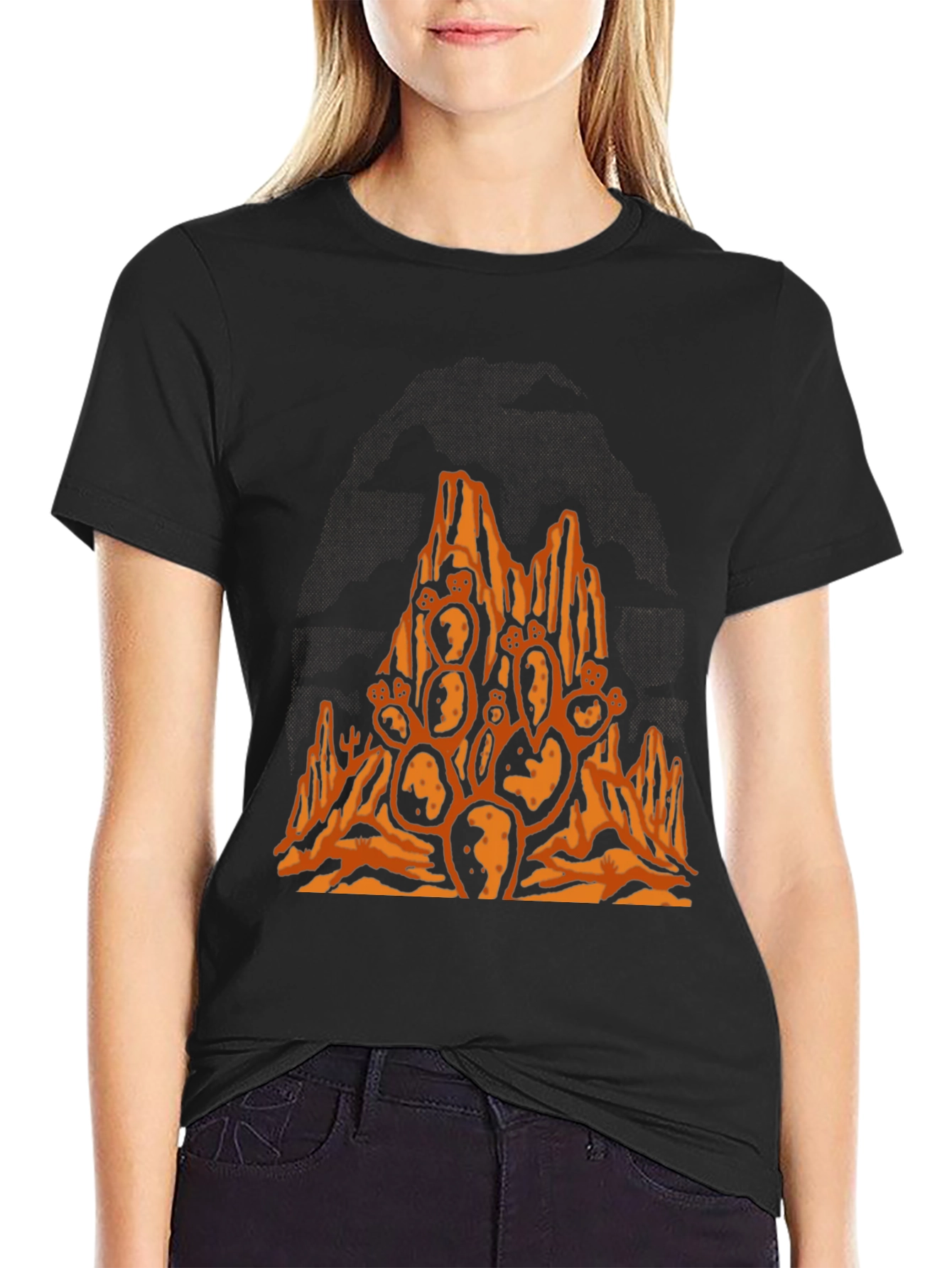 Desert Cactus Black T-Shirt