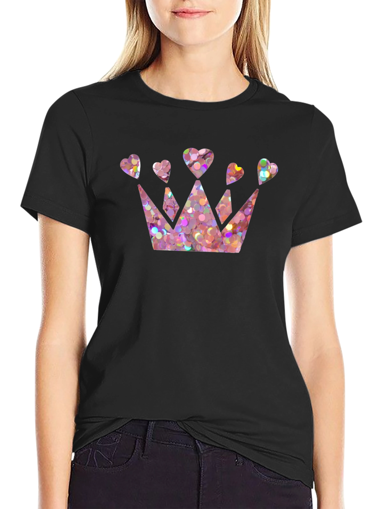 Crown of Hearts Graphic Tee - Stylish Mens T-Shirt