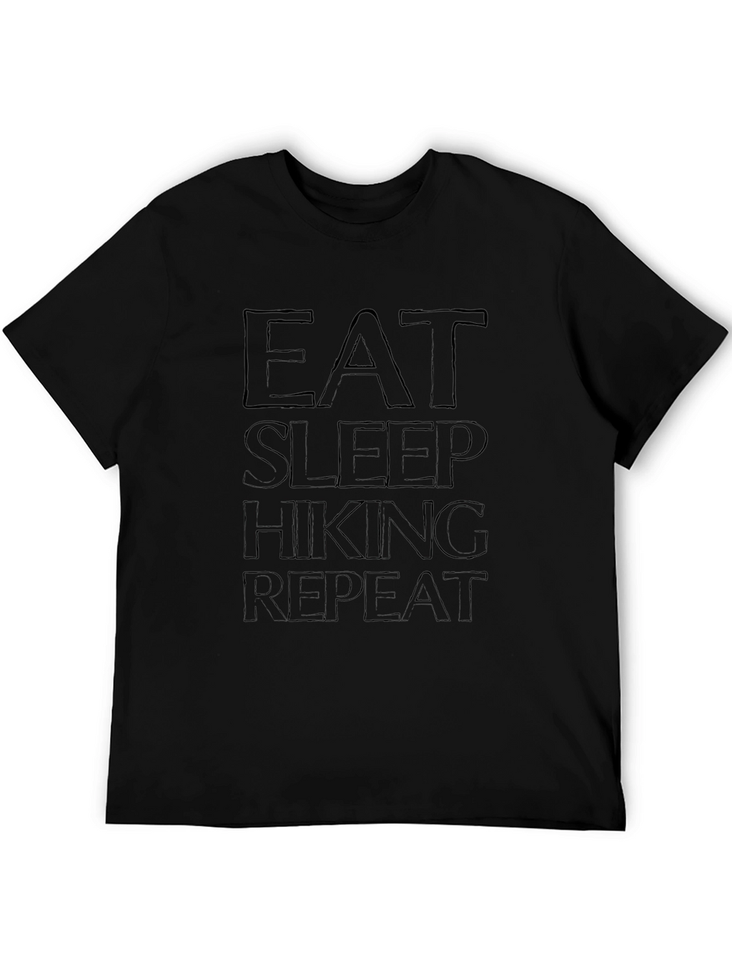 Eat Sleep Hiking Repeat Black Tee Shirt