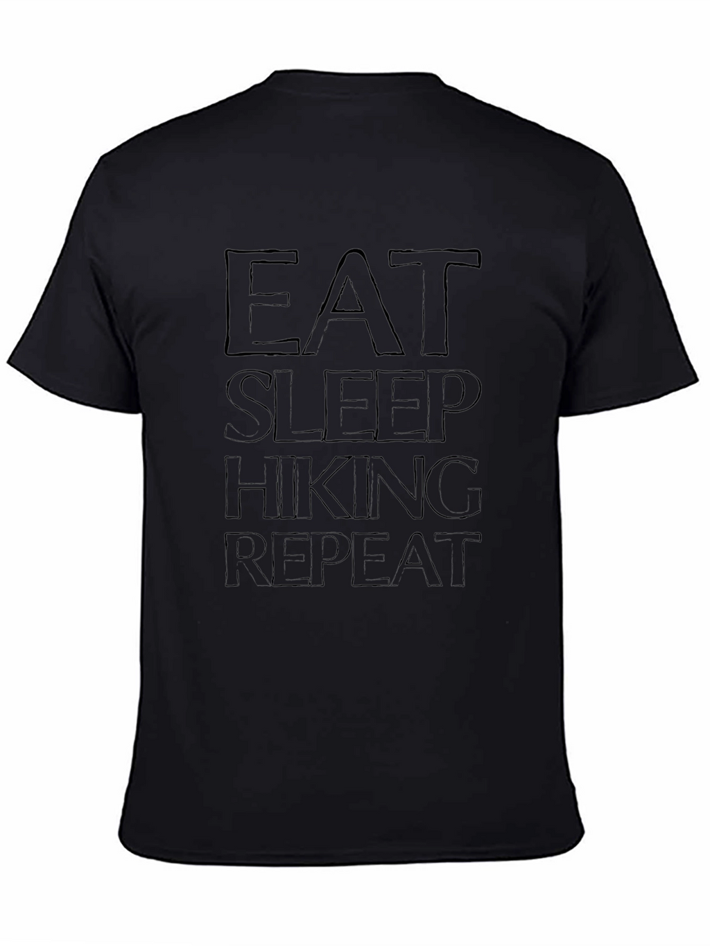 Eat Sleep Hiking Repeat Black Tee Shirt