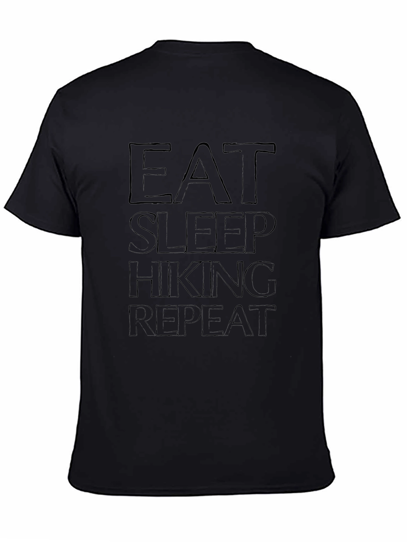 Eat Sleep Hiking Repeat Black Tee Shirt