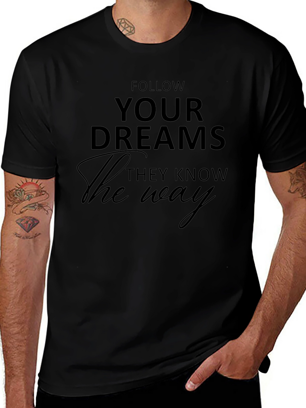 Follow Your Dreams Graphic Tee - Black