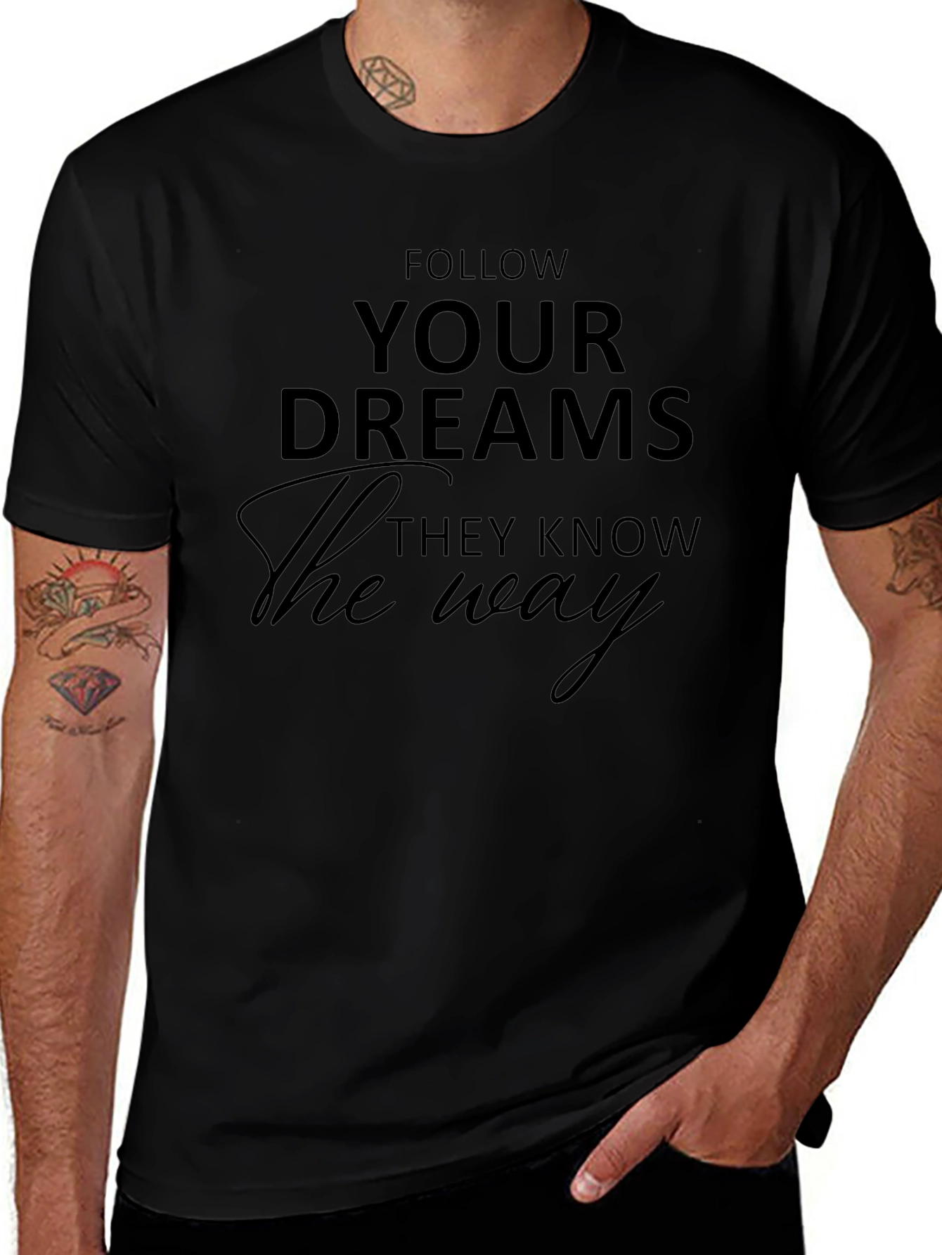 Follow Your Dreams Graphic Tee - Black