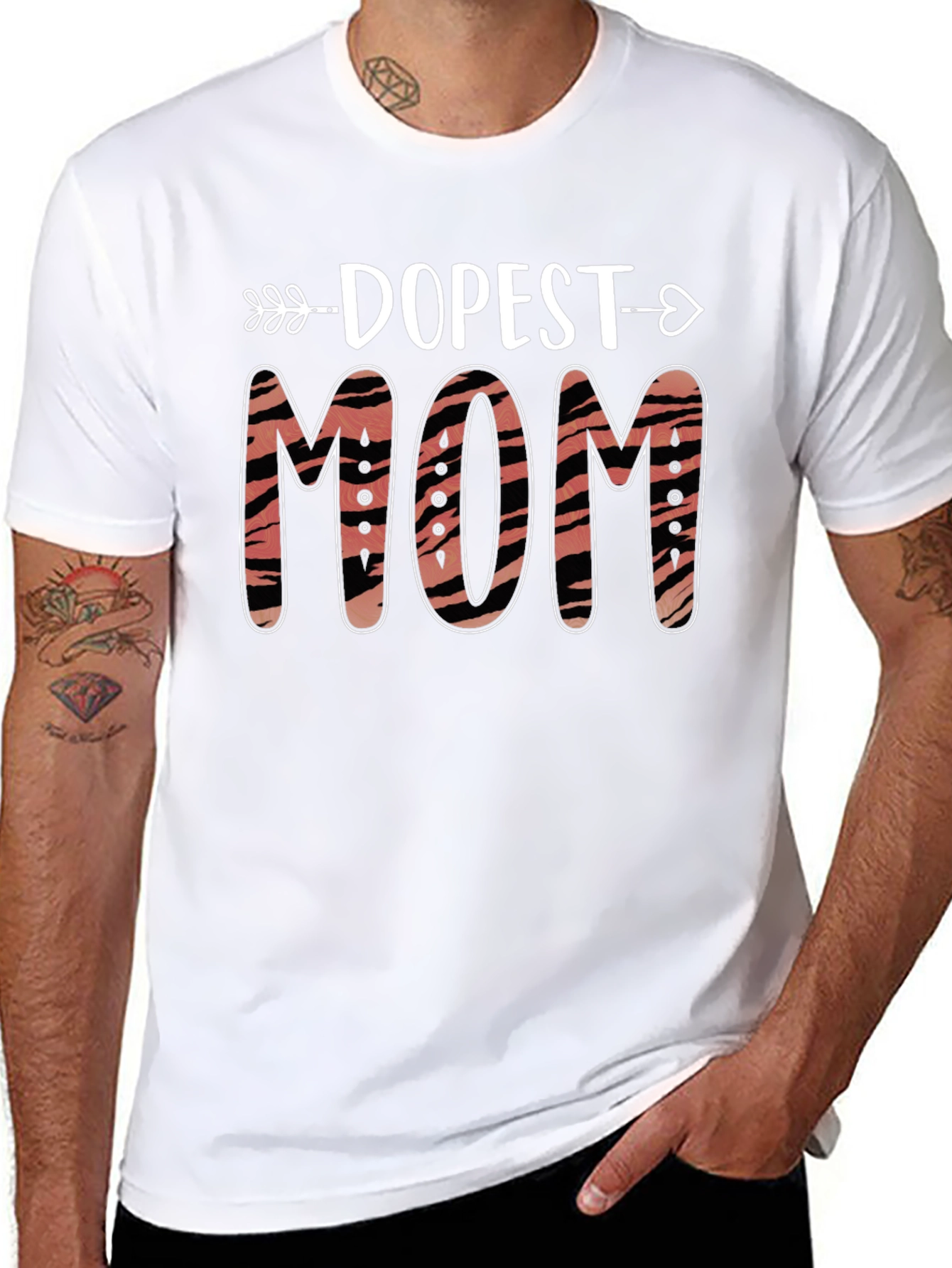 Dopest Mom Tiger Print Graphic T-Shirt
