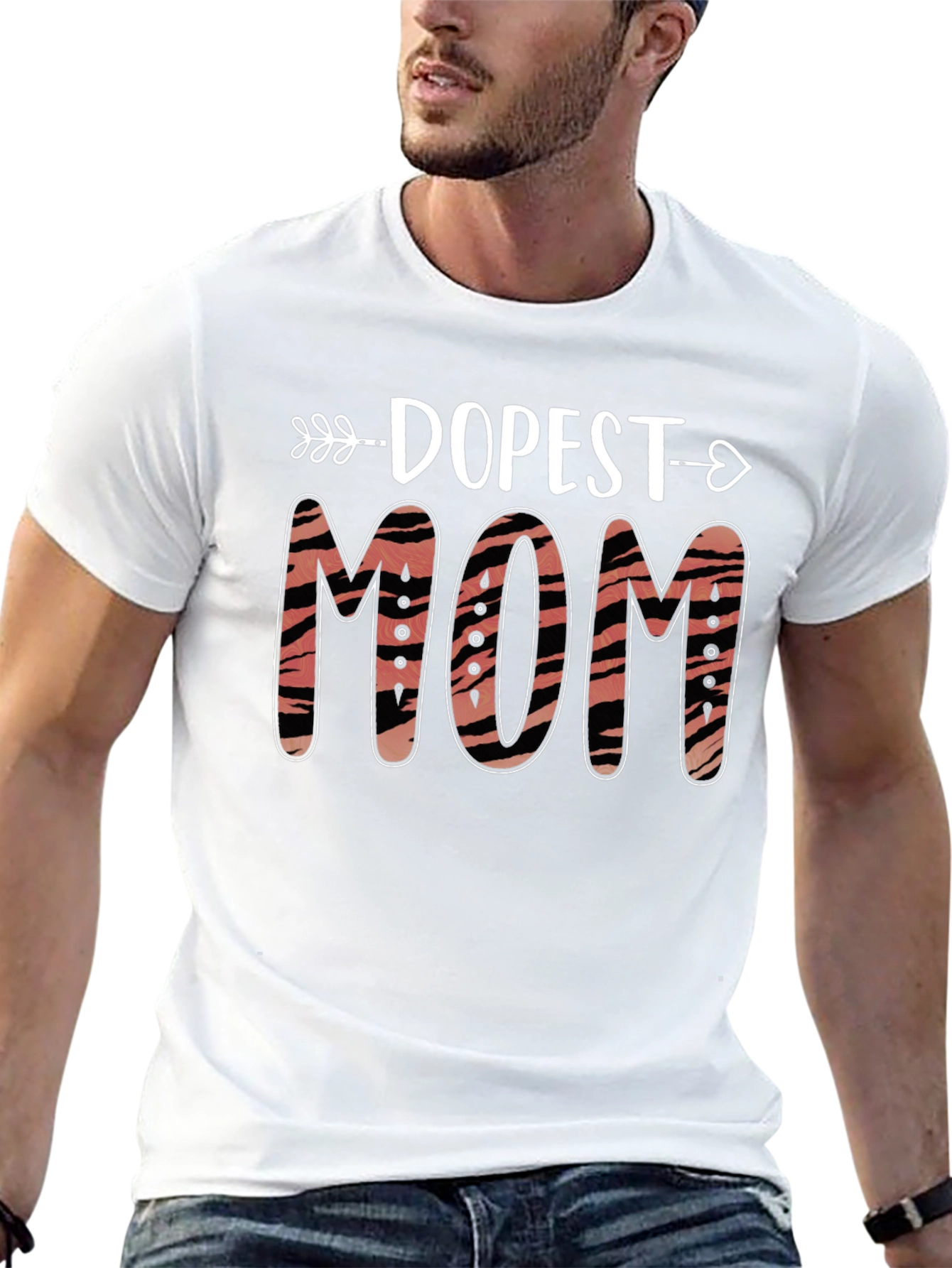 Dopest Mom Tiger Print Graphic T-Shirt