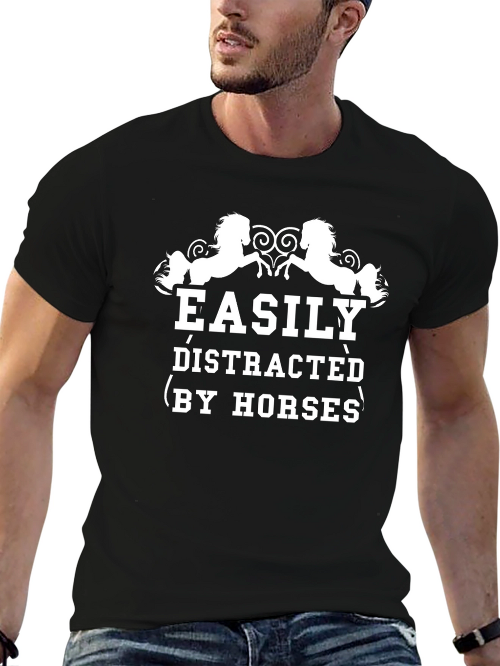 Easily Distracted By Horses Graphic T-Shirt