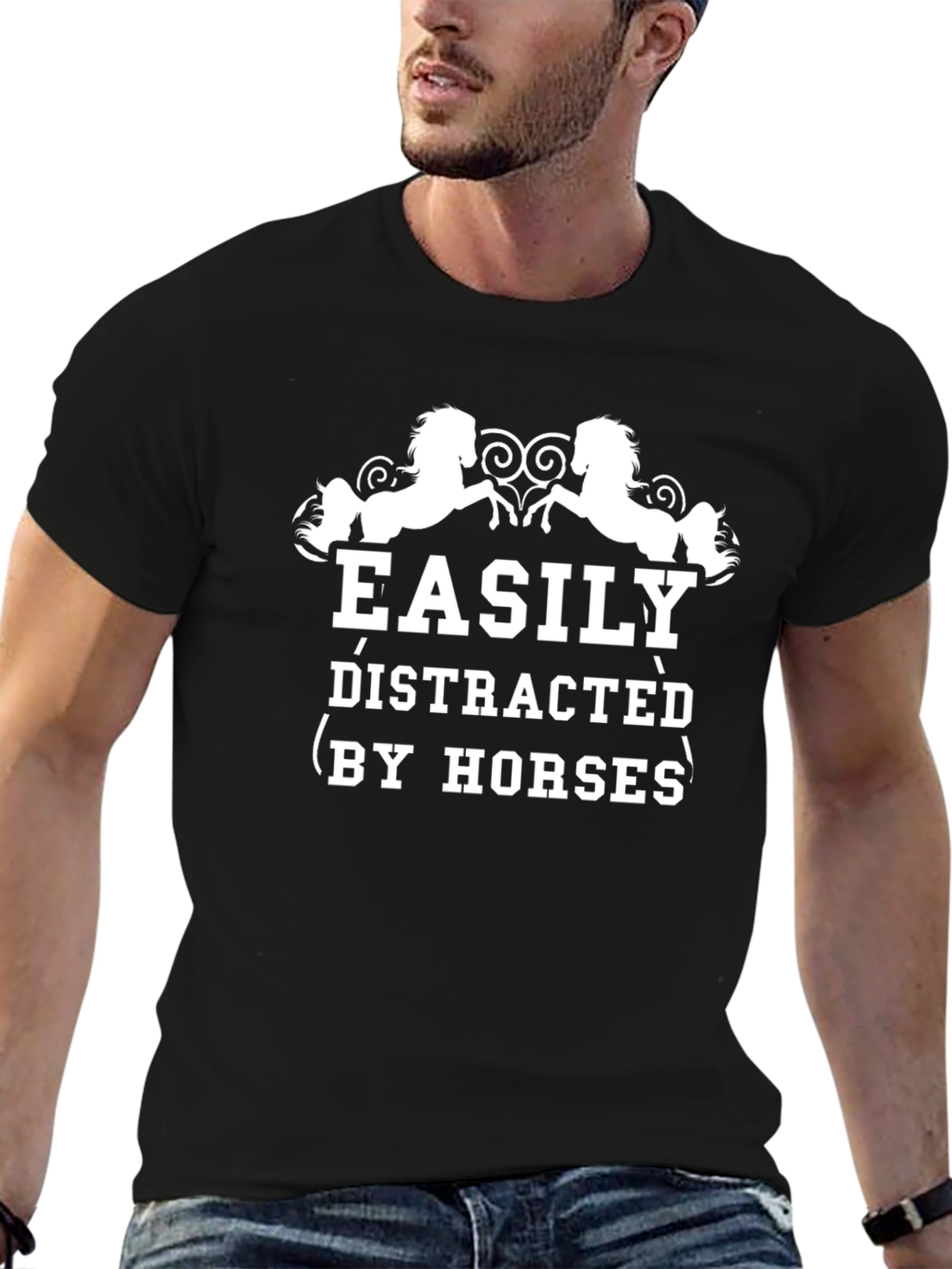 Easily Distracted By Horses Graphic T-Shirt