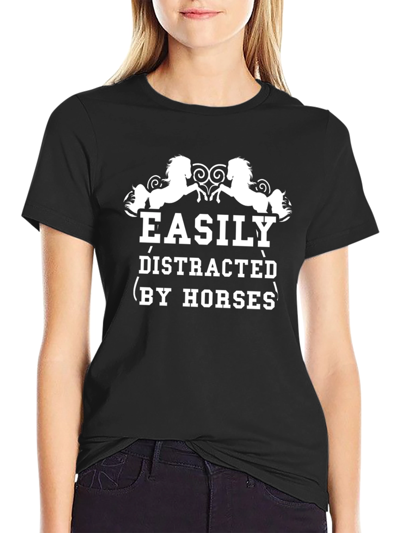 Easily Distracted By Horses Graphic T-Shirt