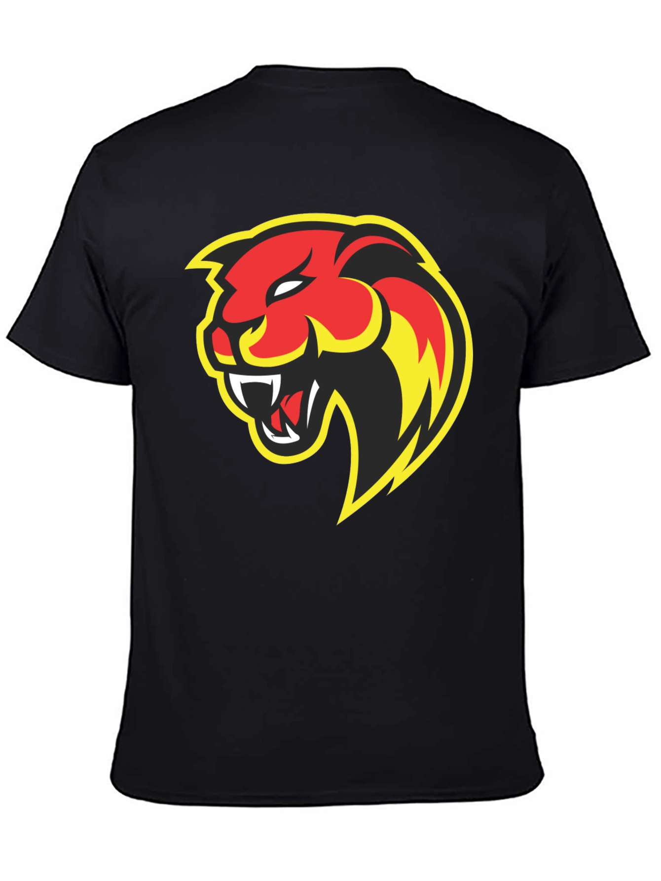 Bold Panther Graphic Tee - Black Cotton T-Shirt