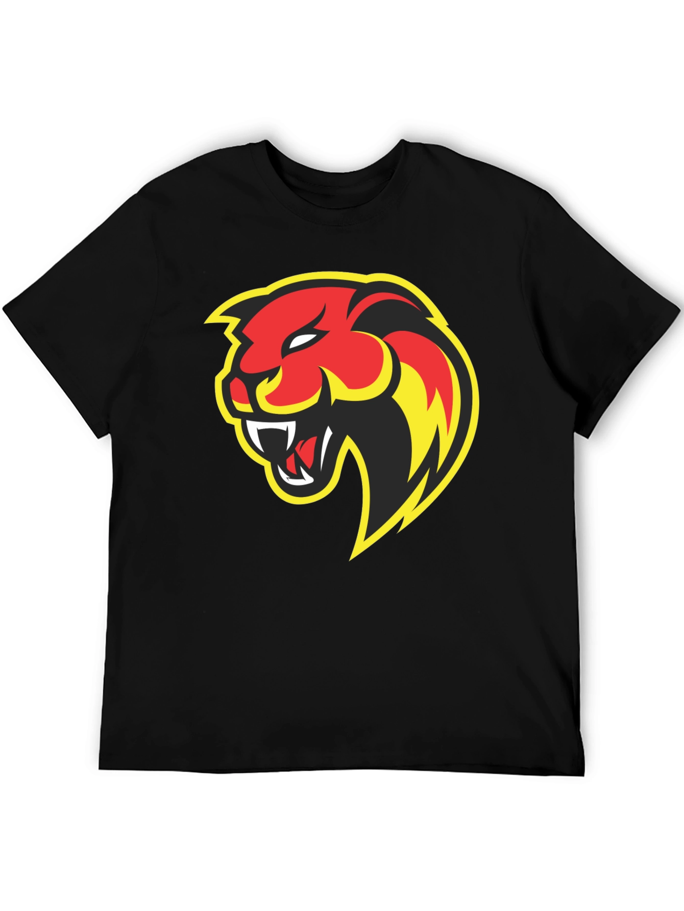 Bold Panther Graphic Tee - Black Cotton T-Shirt