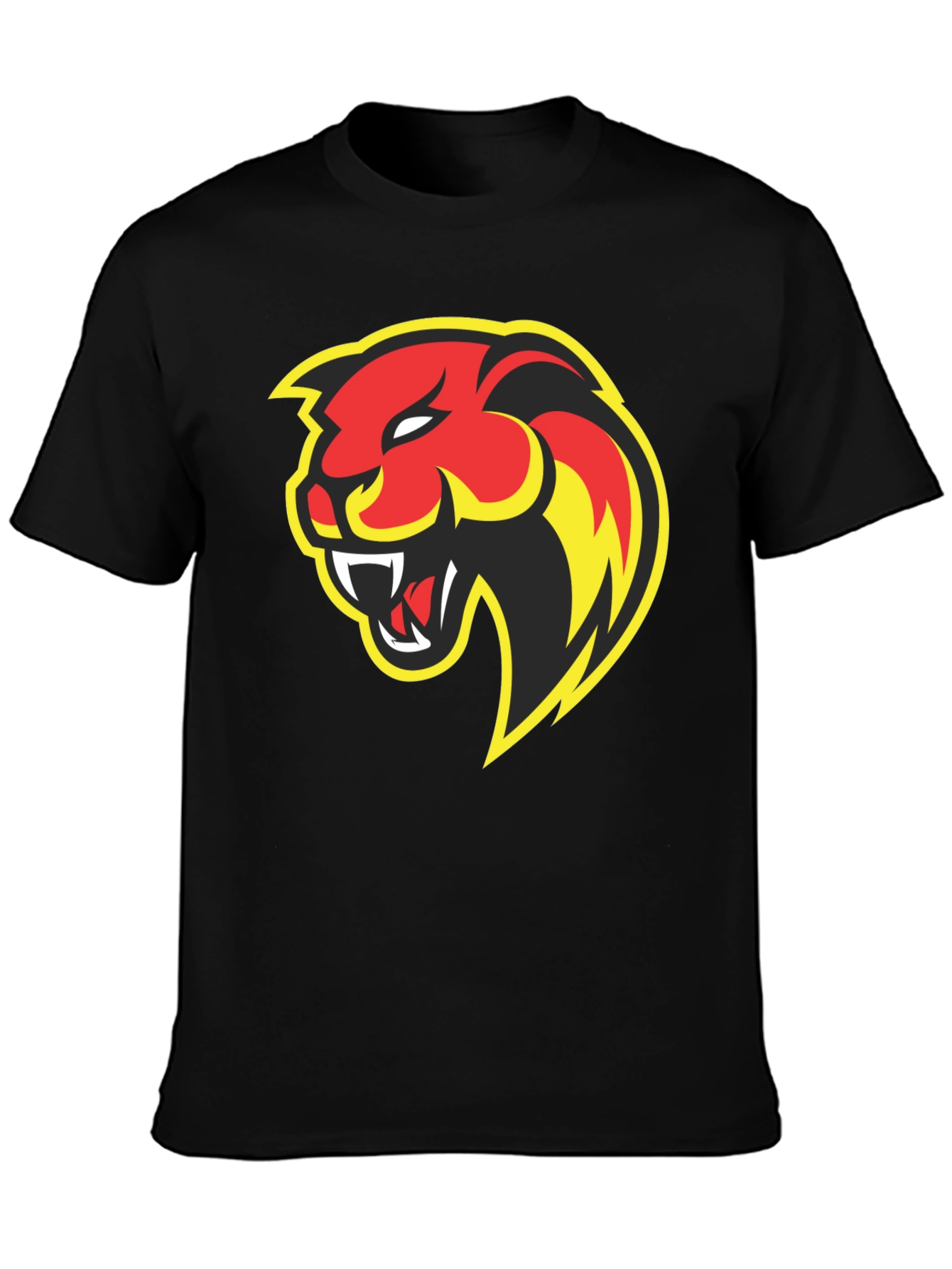 Bold Panther Graphic Tee - Black Cotton T-Shirt