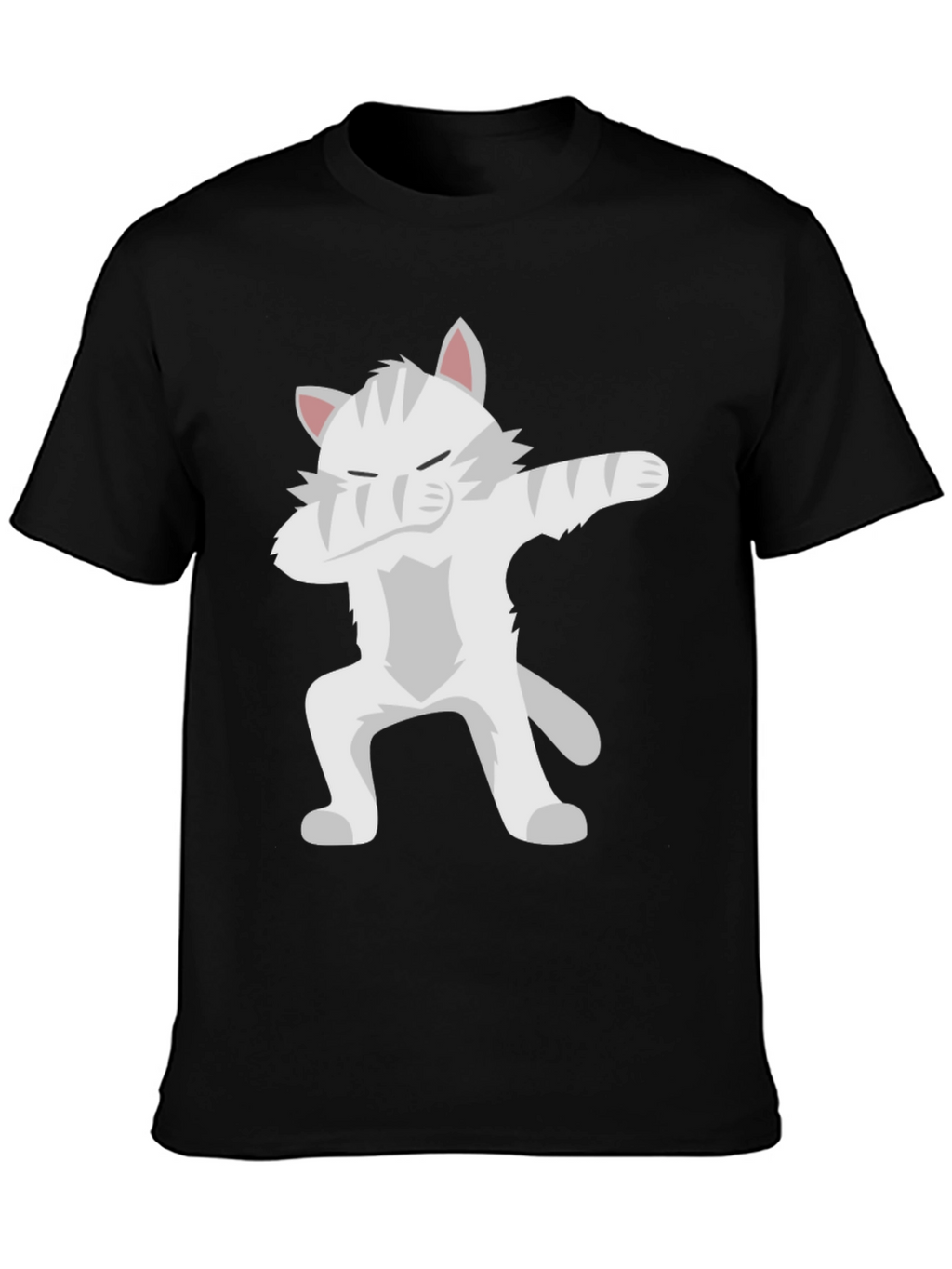 Dabbing Cat Graphic Tee - Black