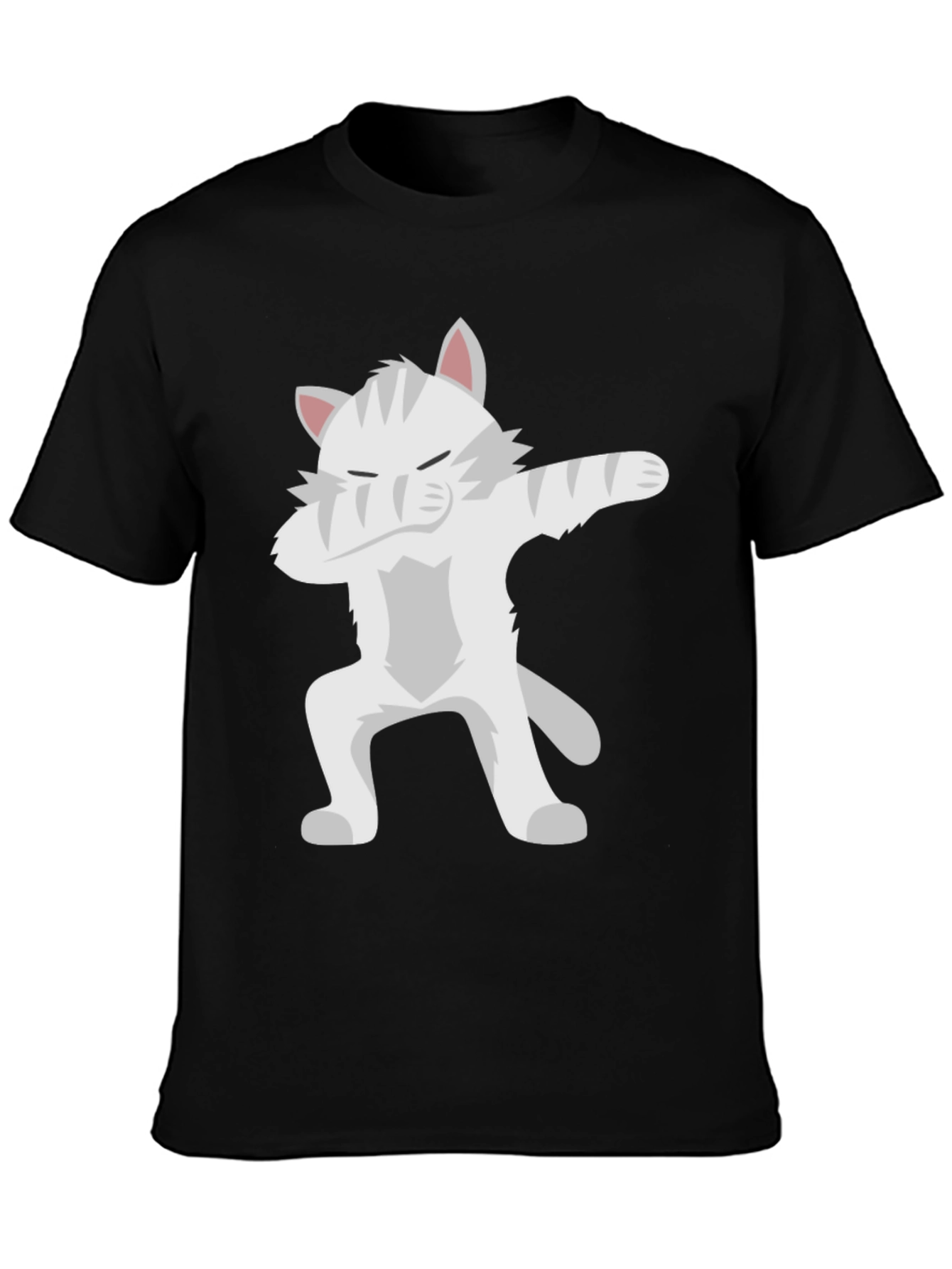 Dabbing Cat Graphic Tee - Black